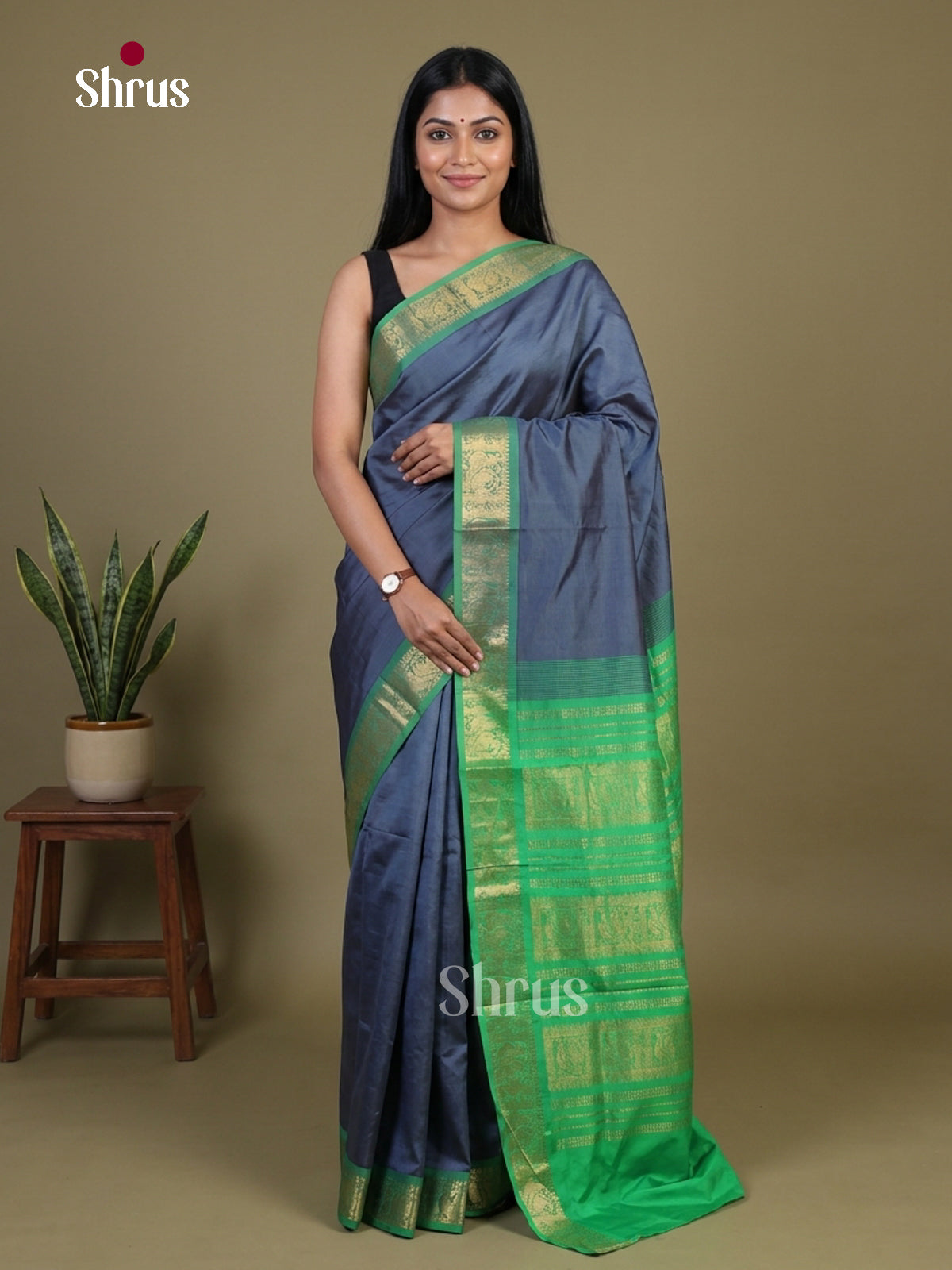 Silkcotton-halfpure Saree - EH28183
