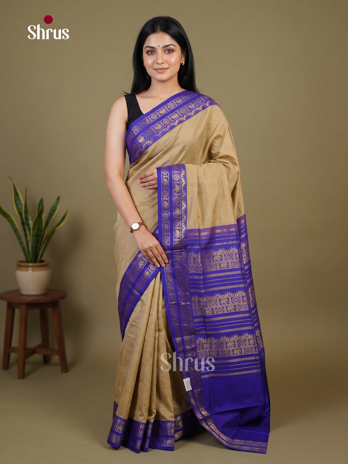 Silkcotton-halfpure Saree - EH28239