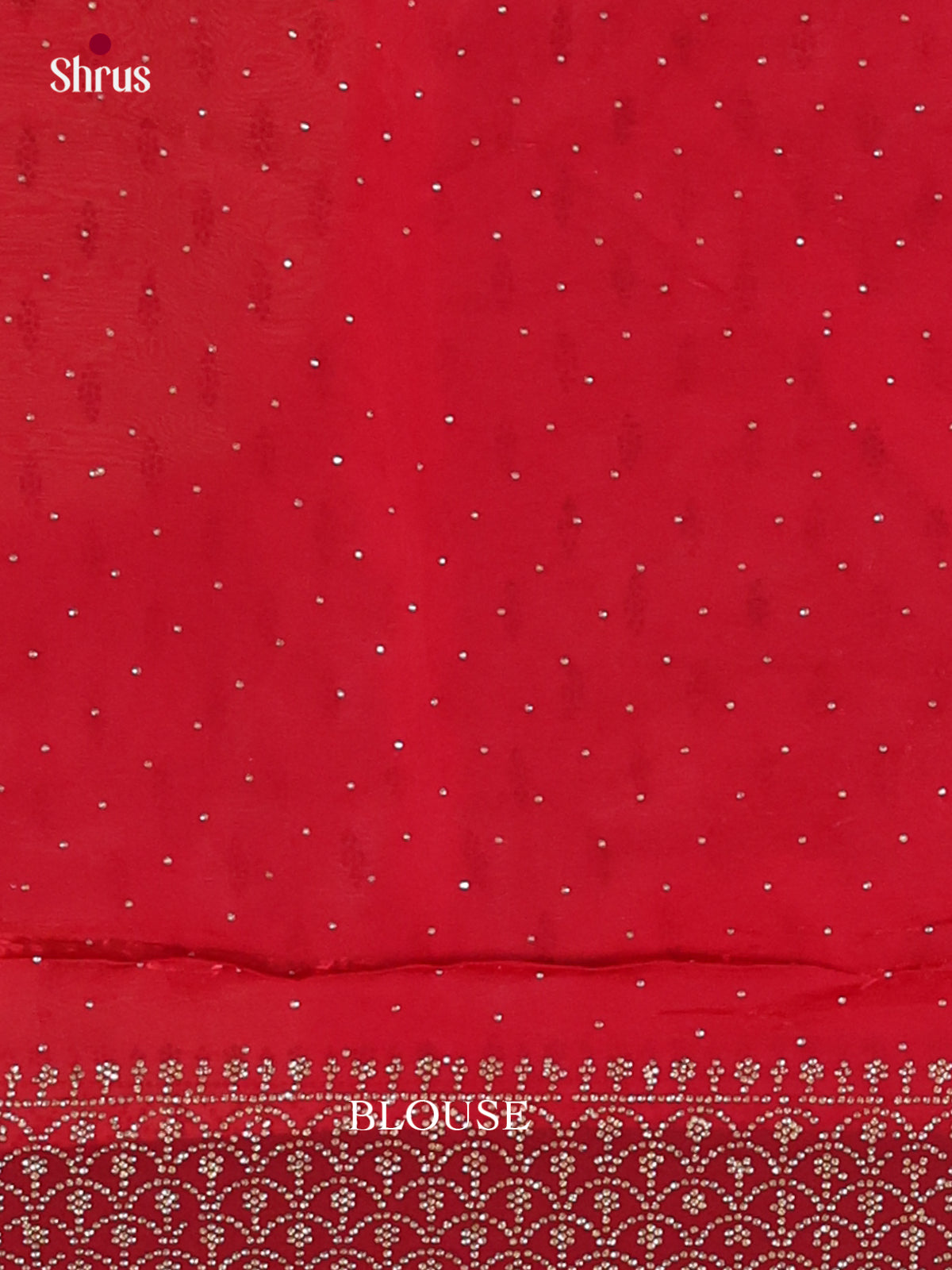 Bright Red Designer Saree  with Stone Work - Shop on Shrus.com