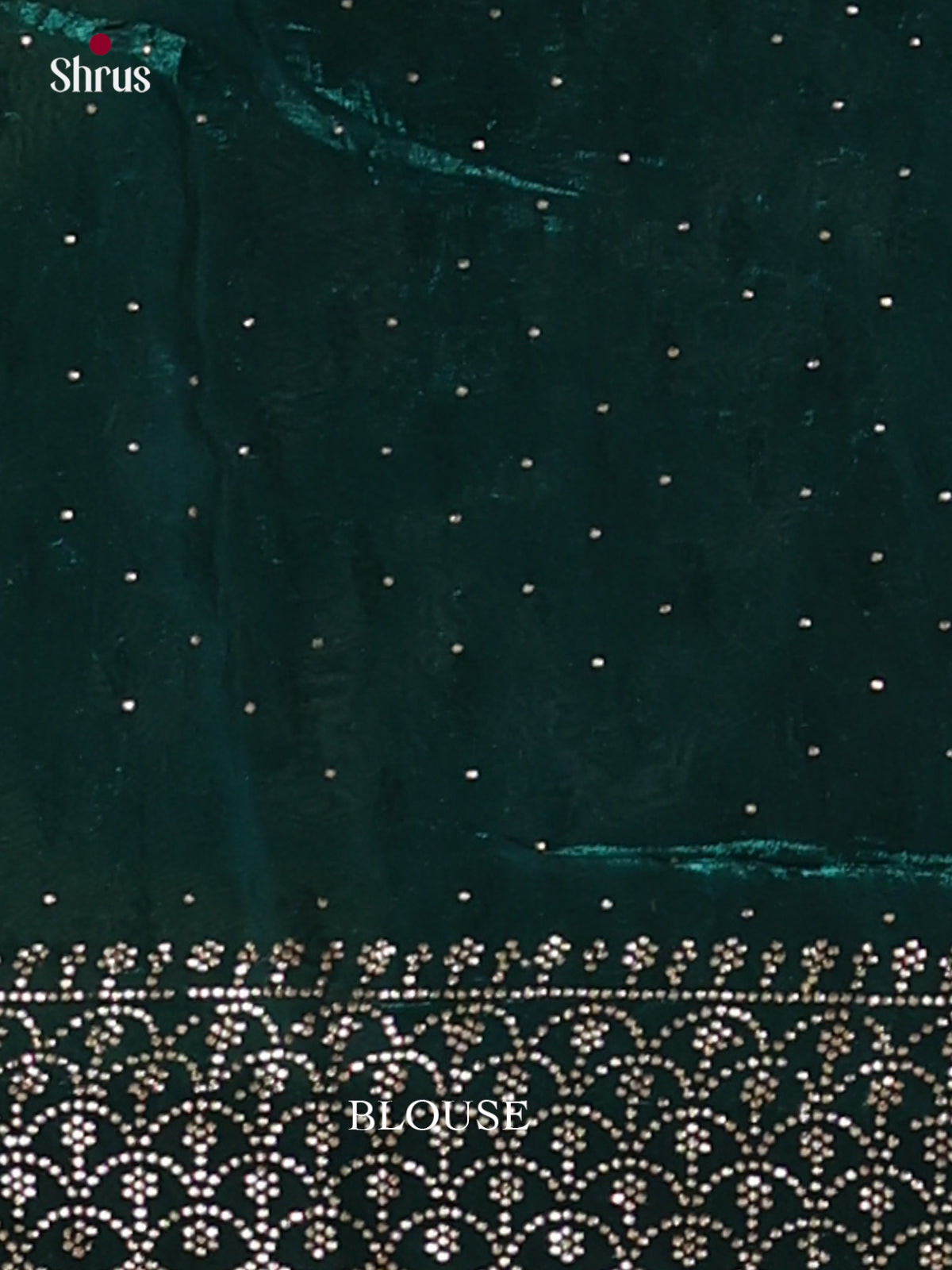 Elegant Peacock Green Designer Saree with stone work - Shop on Shrus.com