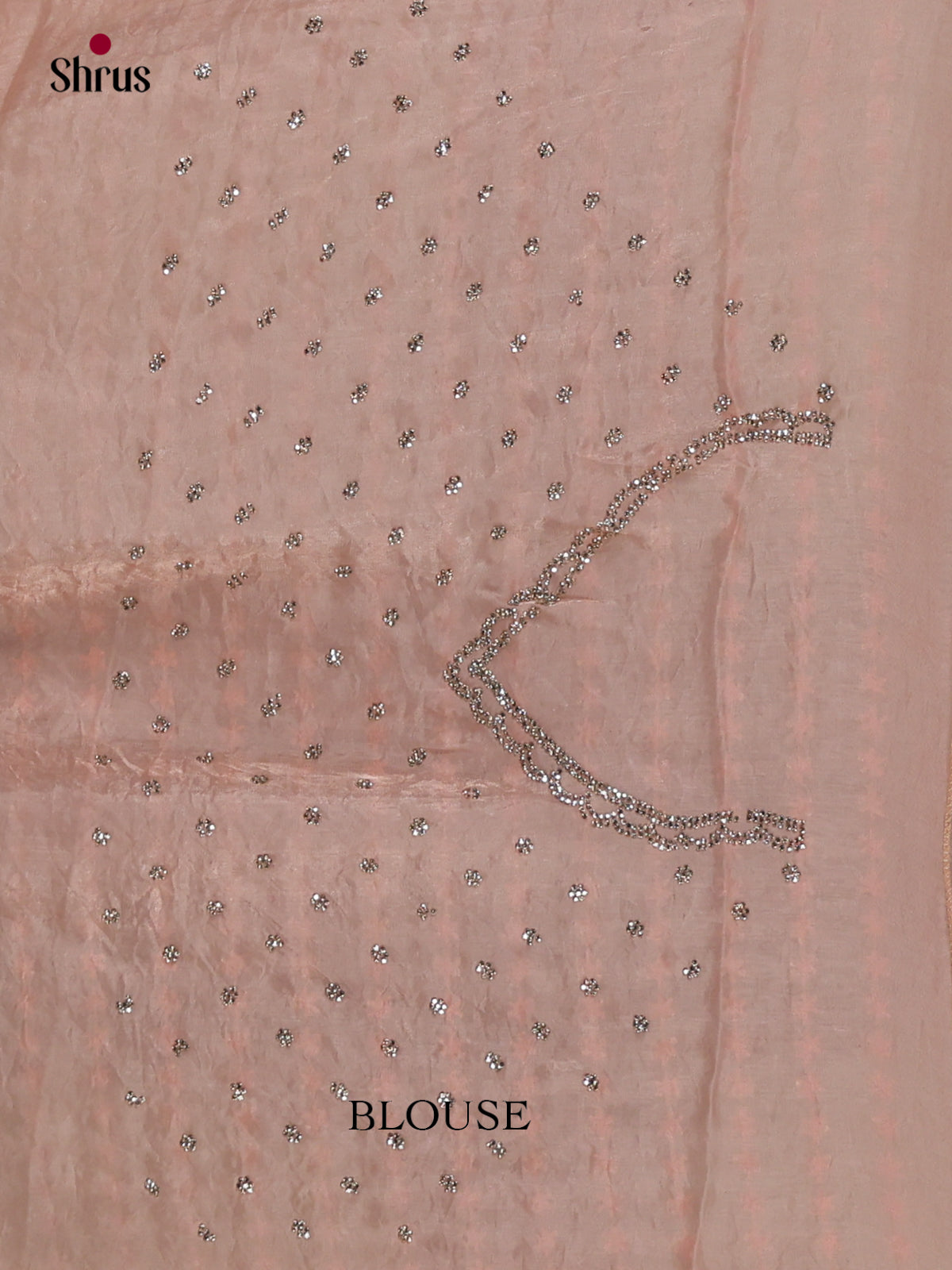 Chic Peach Designer Saree with stone work - Shop on Shrus.com