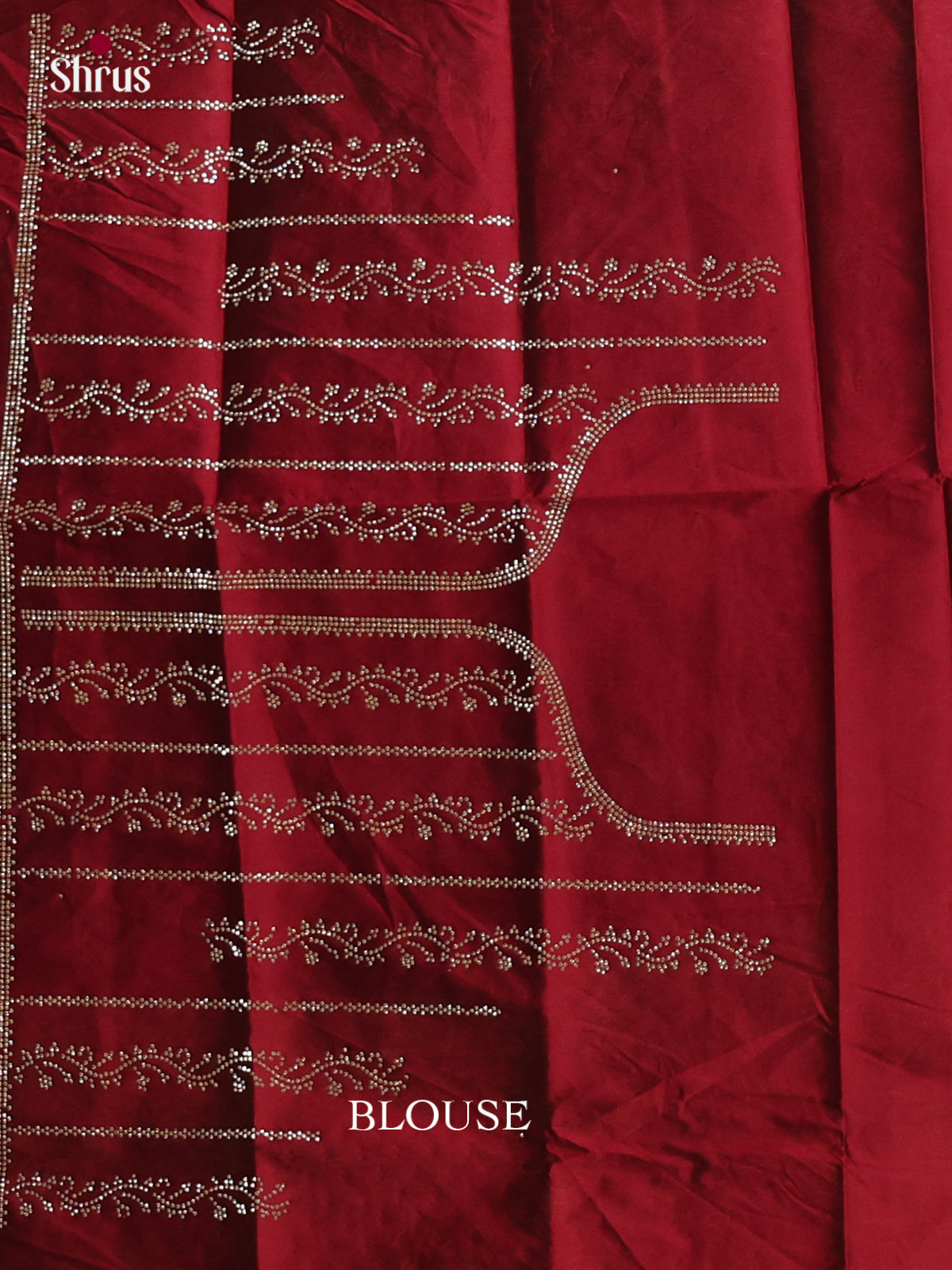 Elegant Cream & Maroon Designer Saree with stone work - Shop on Shrus.com