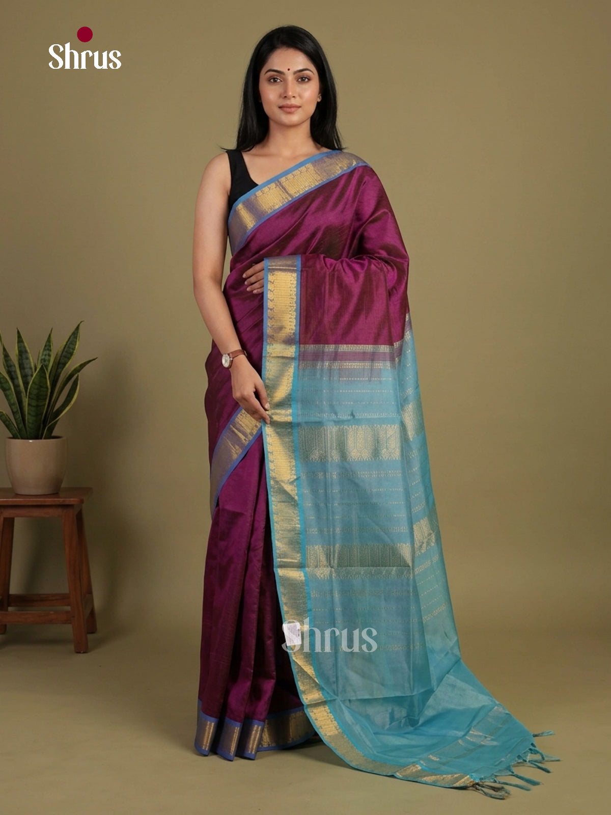 Silk Cotton Saree - EI01185