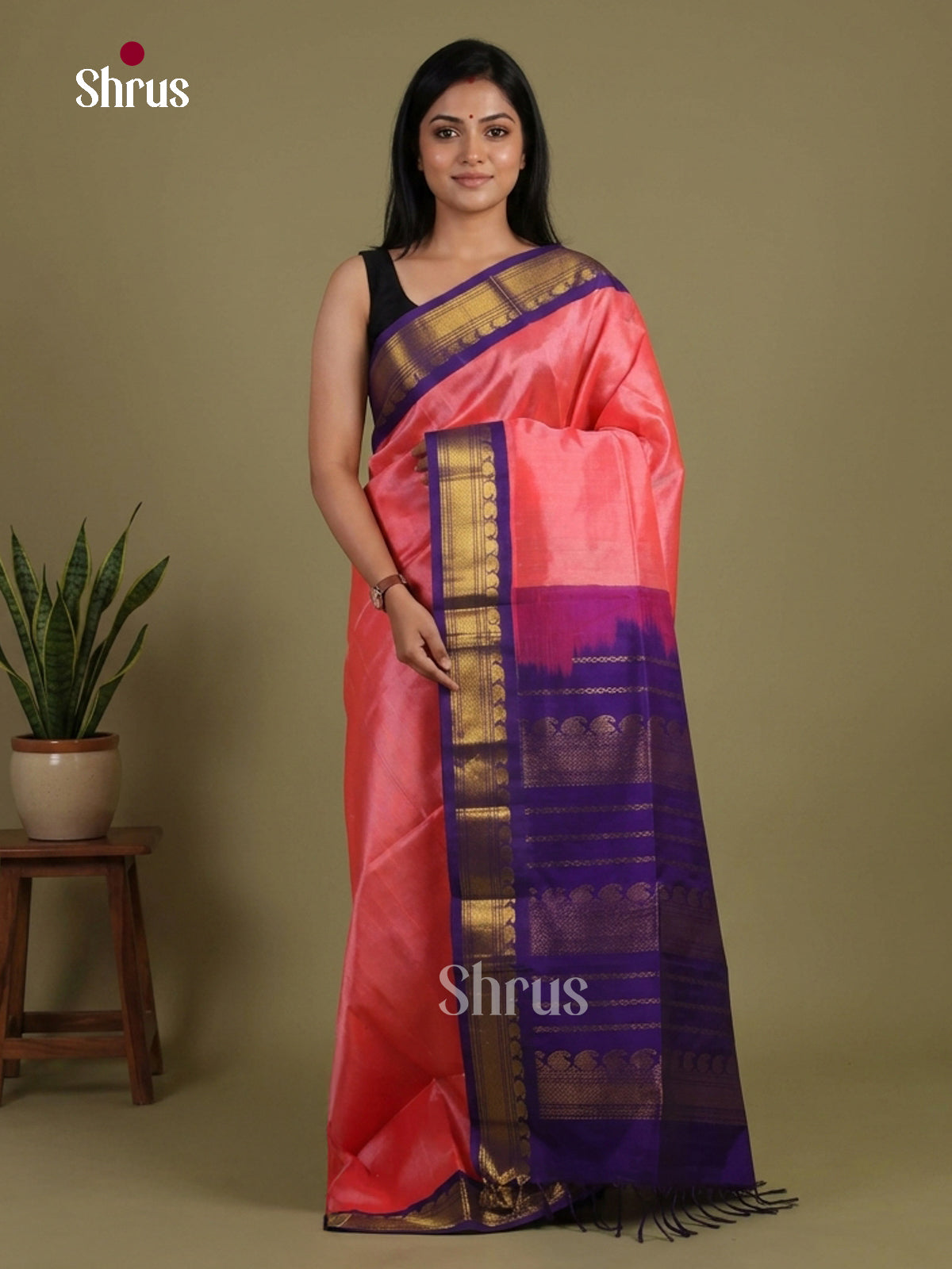 Silk Cotton Saree - EI01228