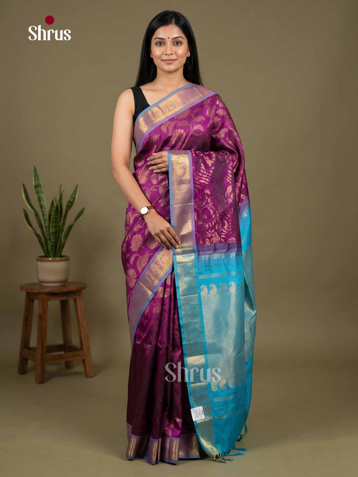 Silk Cotton Saree - EI01364