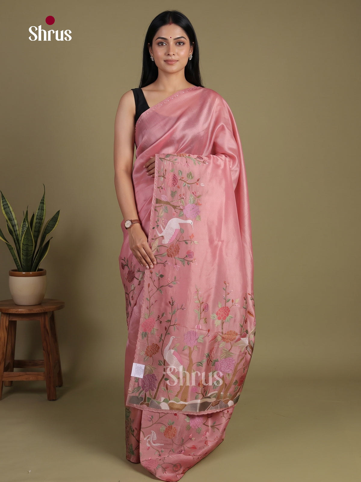 Tissue Embroidery Saree - EI01537