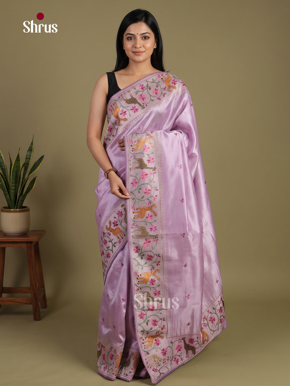 Tissue Embroidery Saree - EI01550