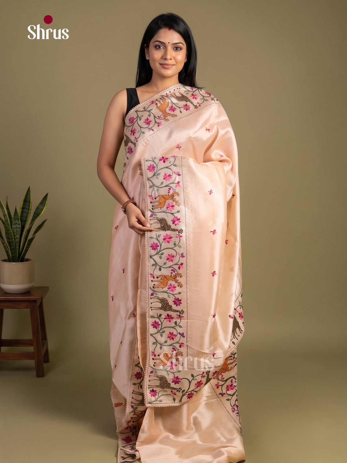 Tissue Embroidery Saree - EI01552