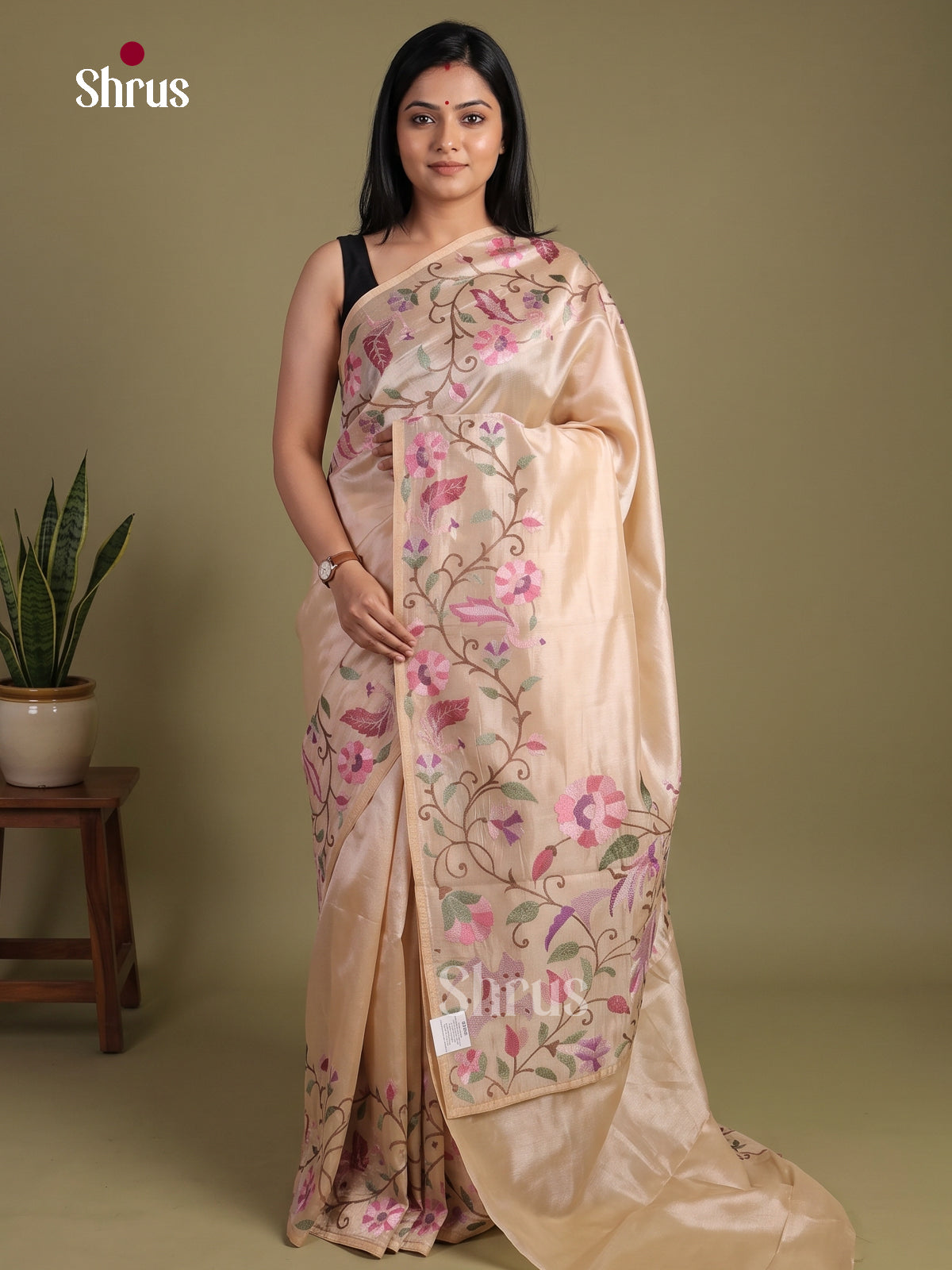 Tissue Embroidery Saree - EI01569
