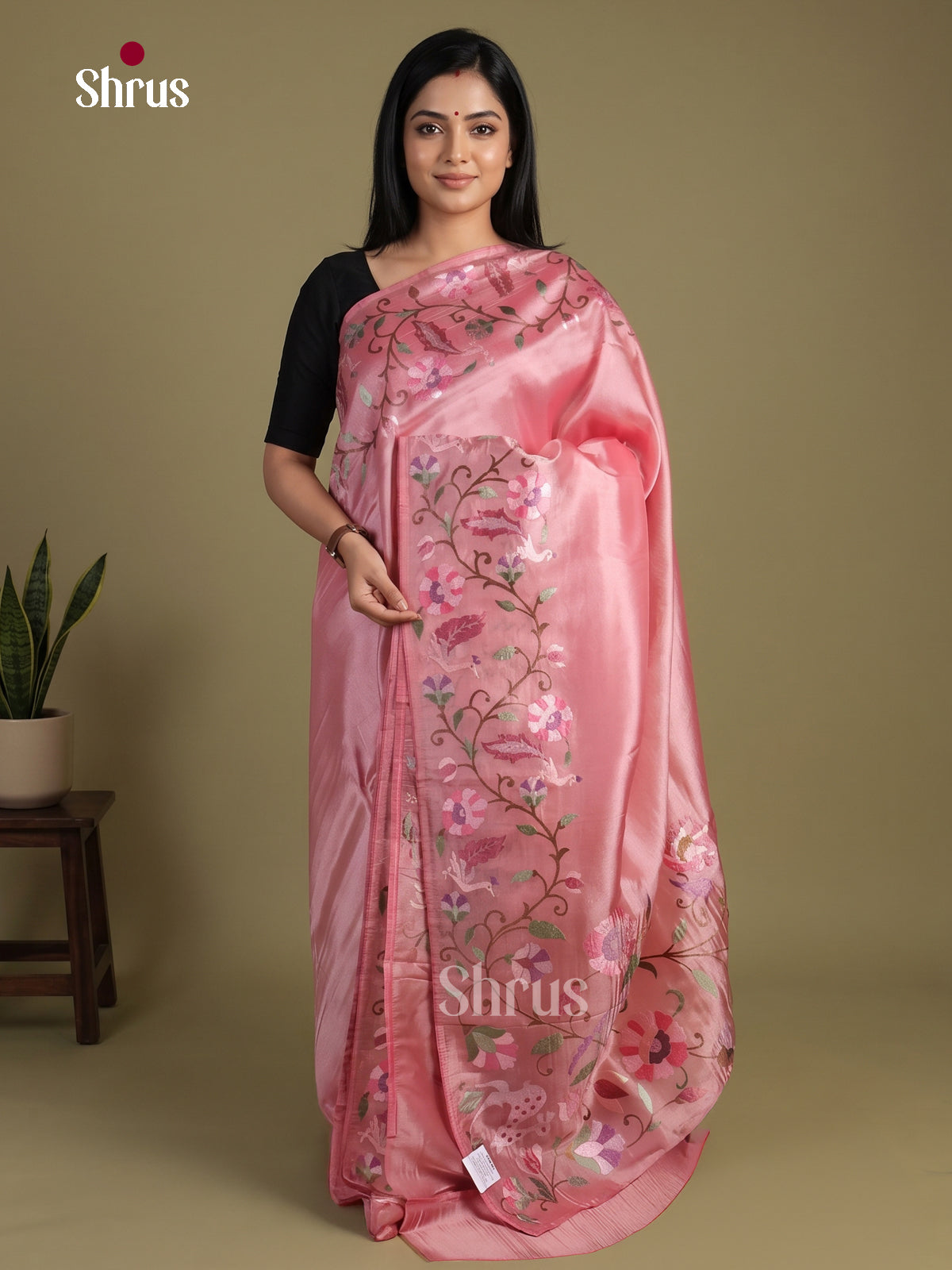 Tissue Embroidery Saree - EI01570