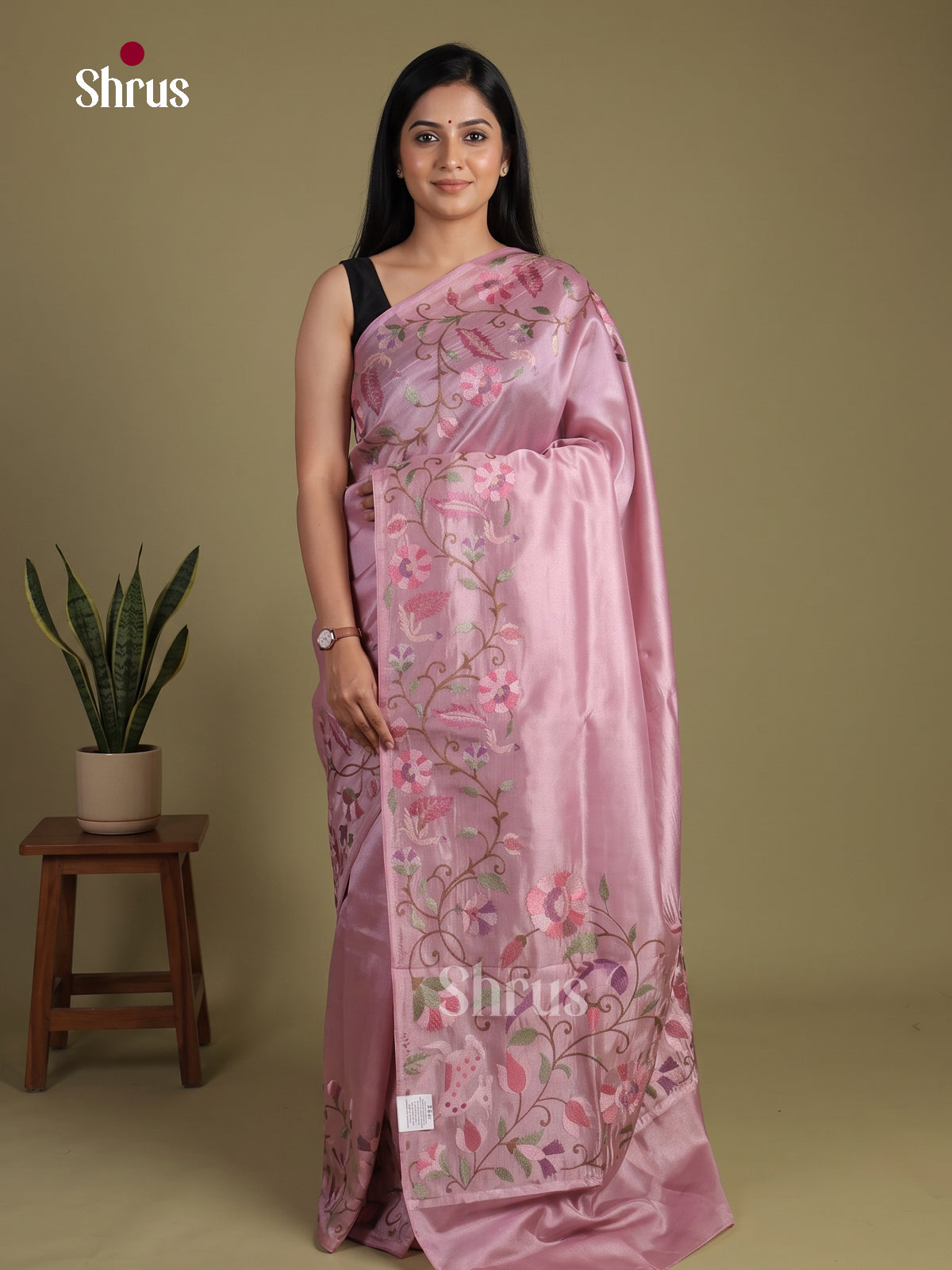 Tissue Embroidery Saree - EI01571