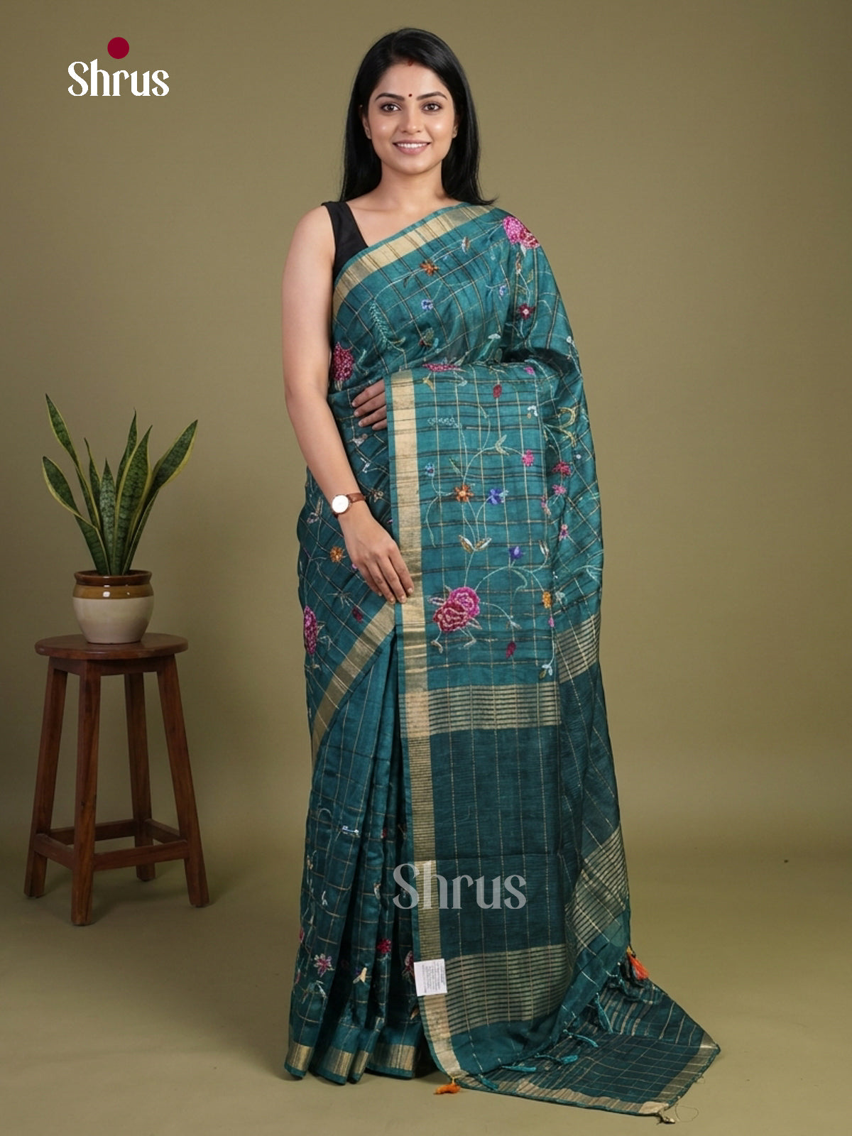 Tussar Embroidery Saree - EI01581