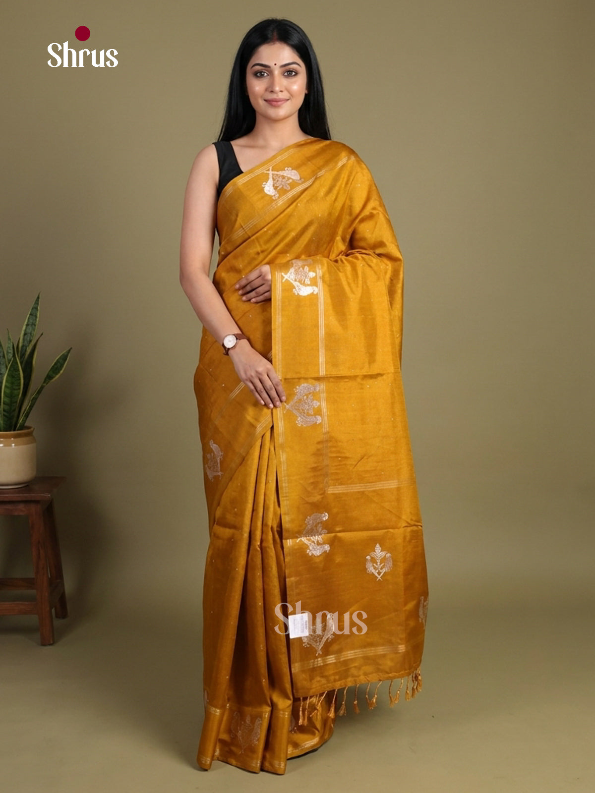 Tussar Embroidery Saree - EI01594