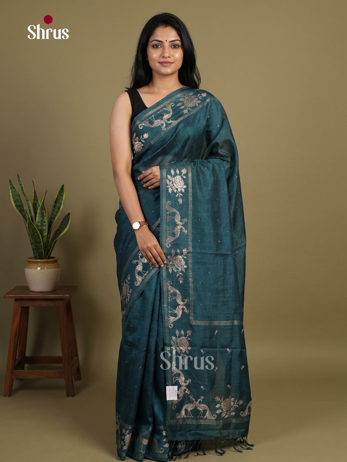 Tussar Embroidery Saree - EI01597