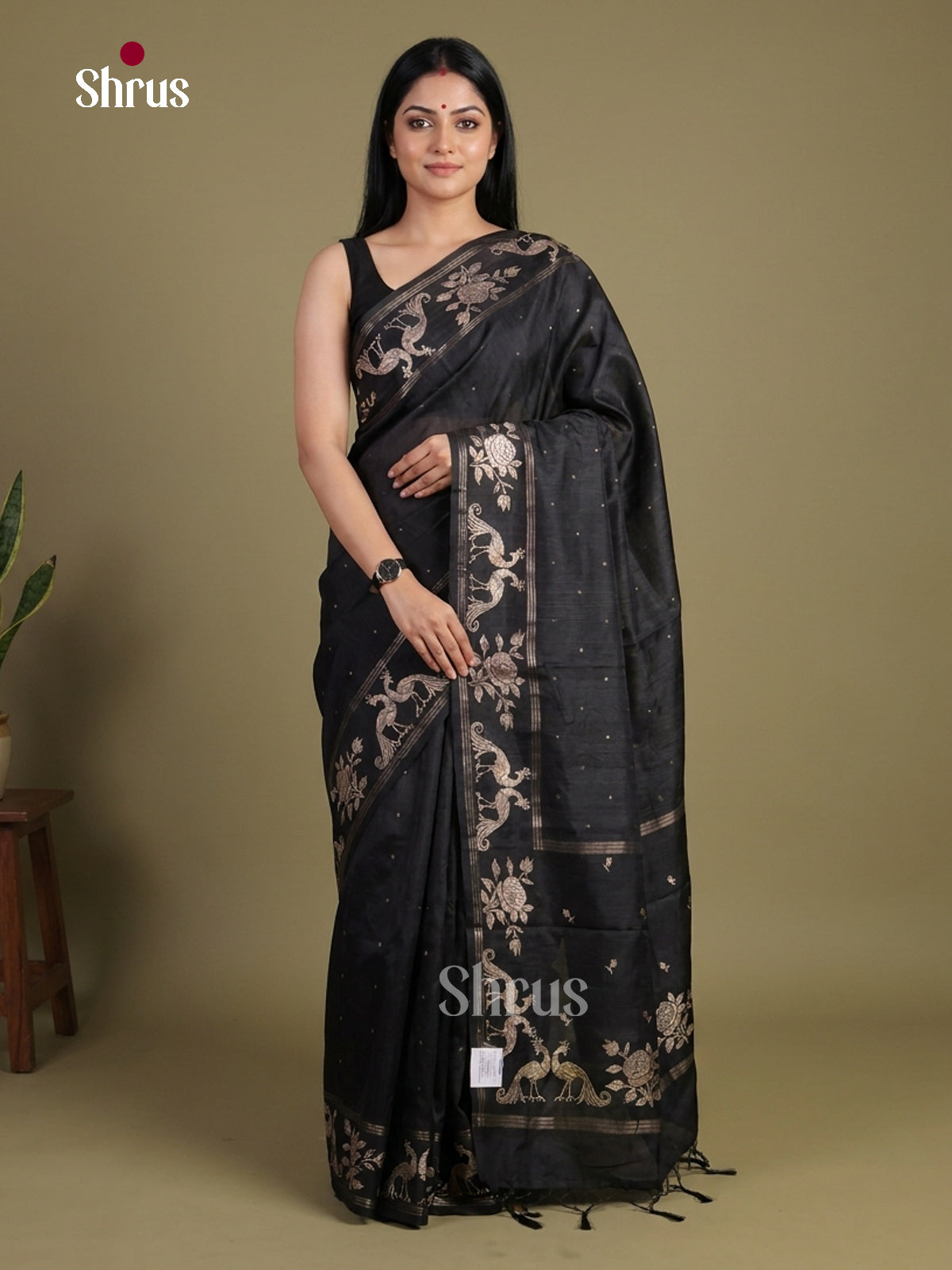 Tussar Embroidery Saree - EI01599