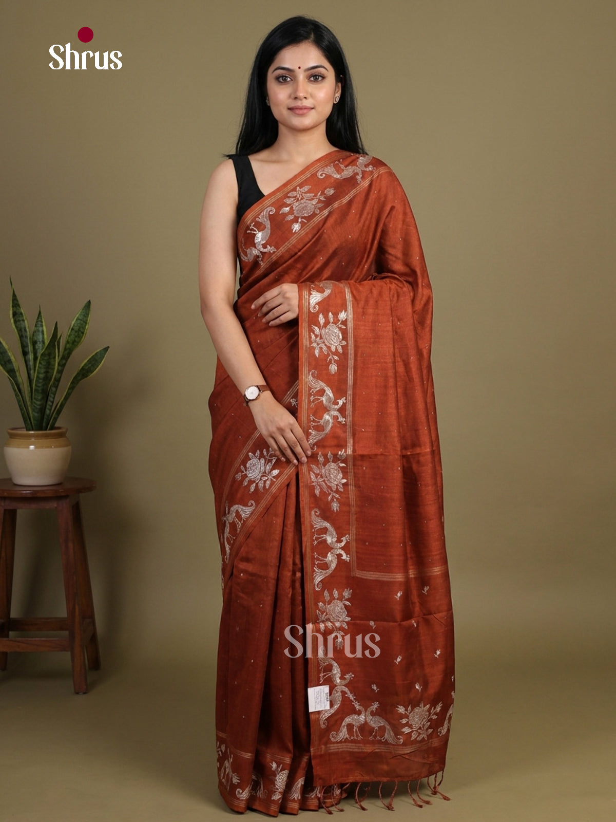 Tussar Embroidery Saree - EI01601