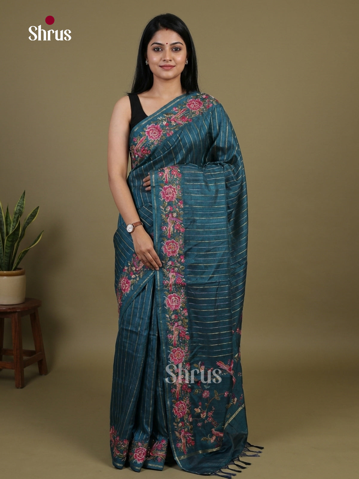 Tussar Embroidery Saree - EI01604