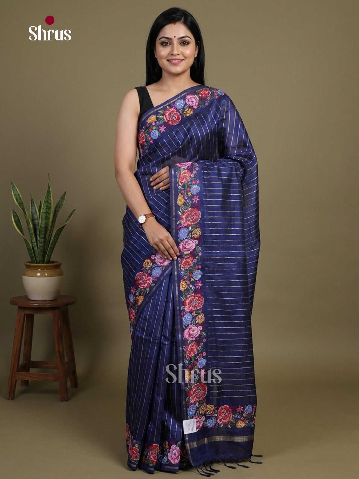 Tussar Embroidery Saree - EI01608