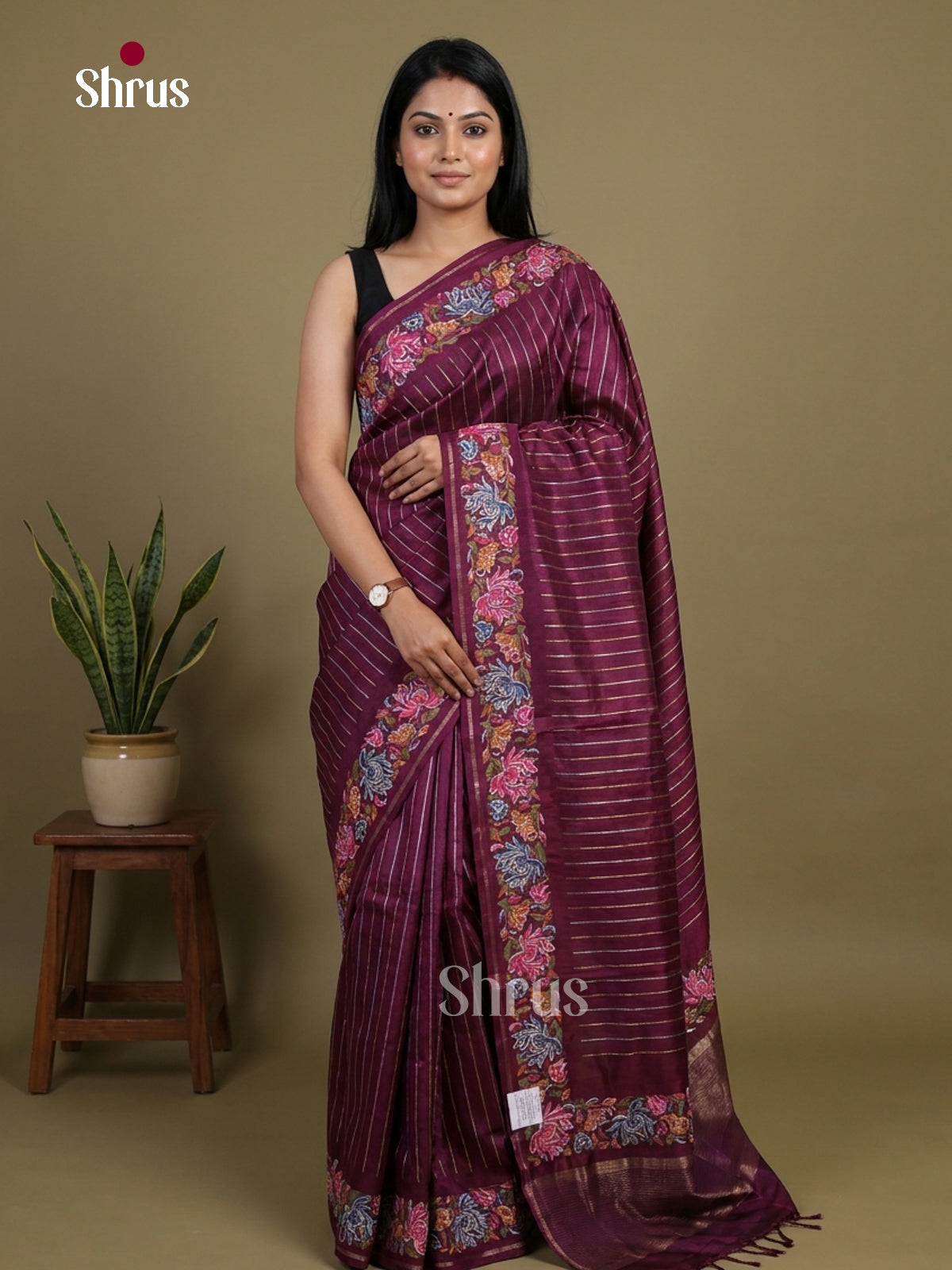 Tussar Embroidery Saree - EI01614