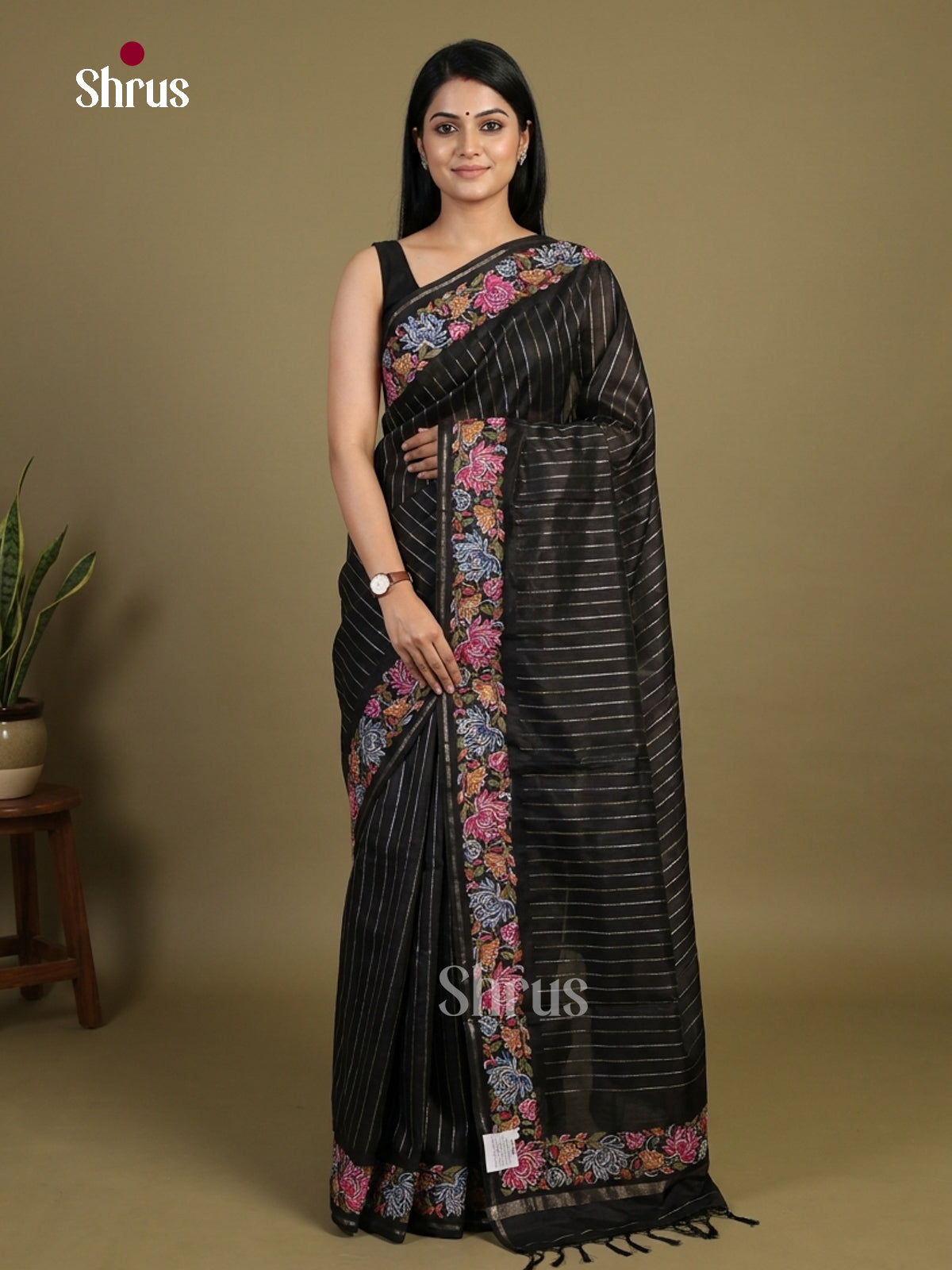 Tussar Embroidery Saree - EI01615