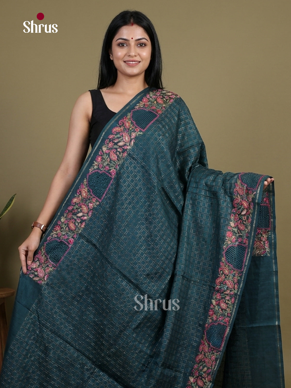 Tussar Embroidery Saree - EI01637