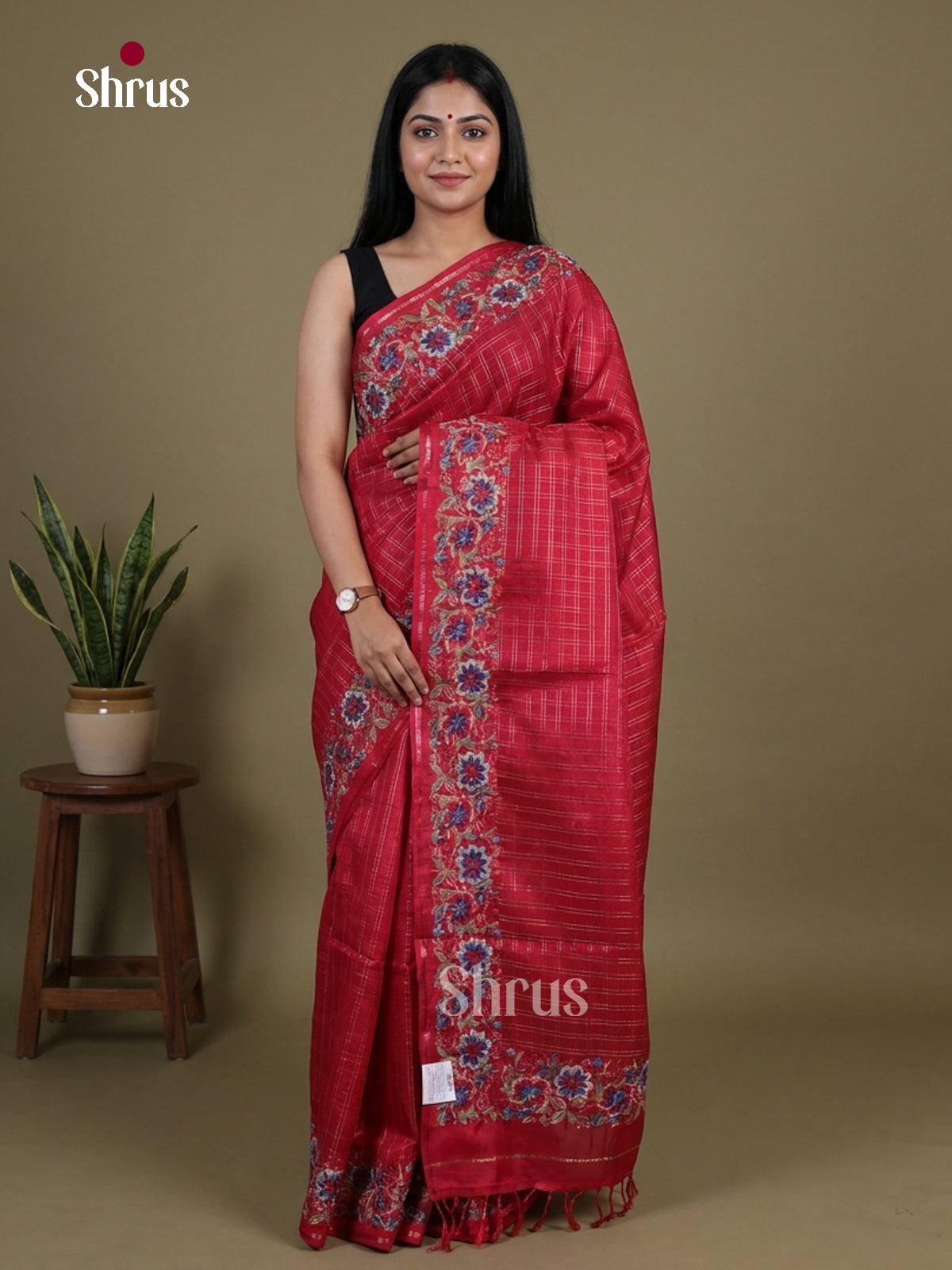 Tussar Embroidery Saree - EI01642