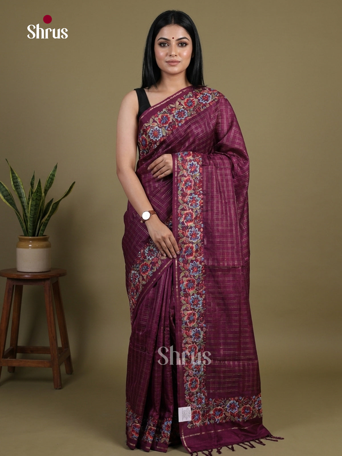 Tussar Embroidery Saree - EI01644