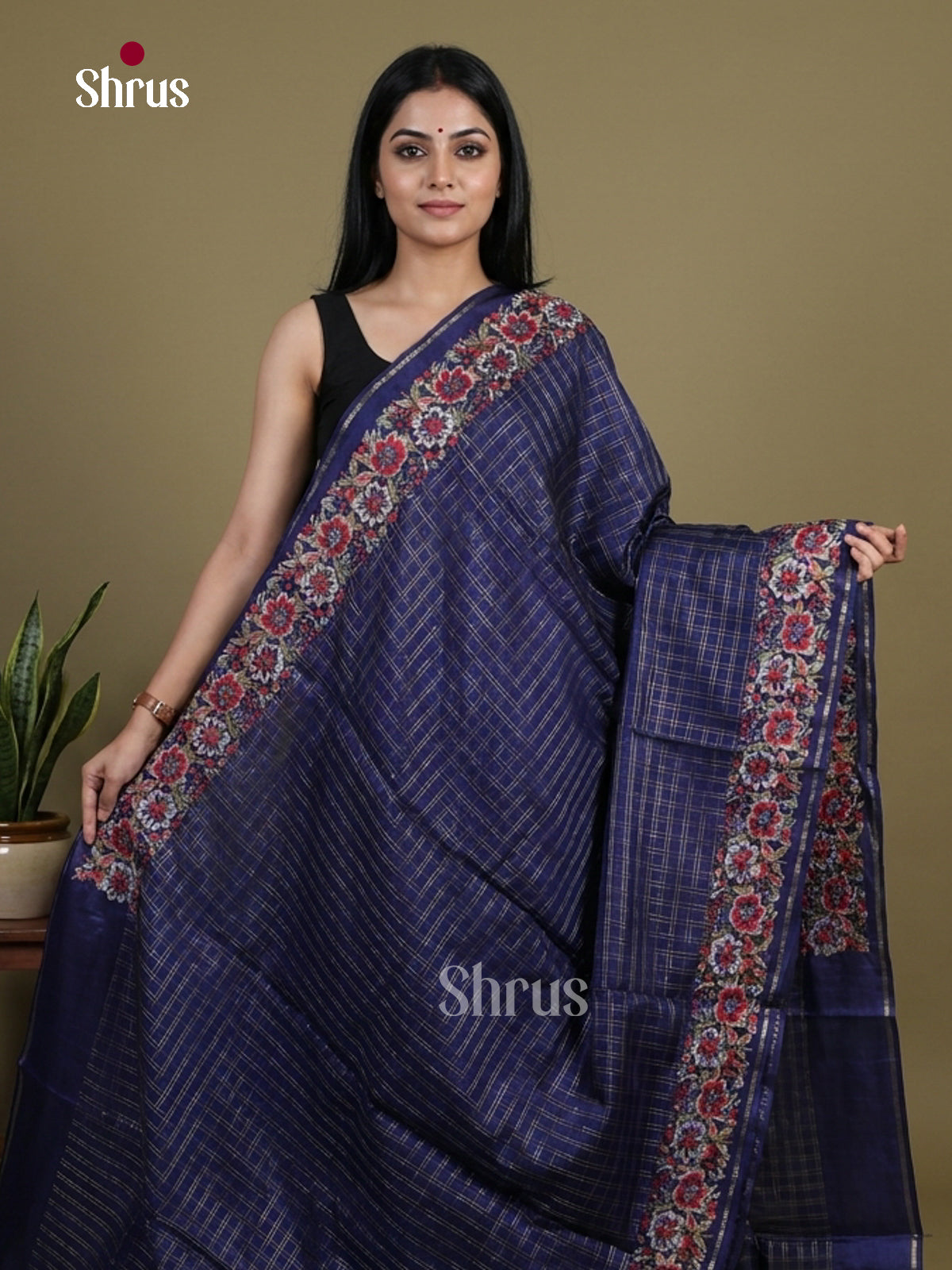 Tussar Embroidery Saree - EI01645