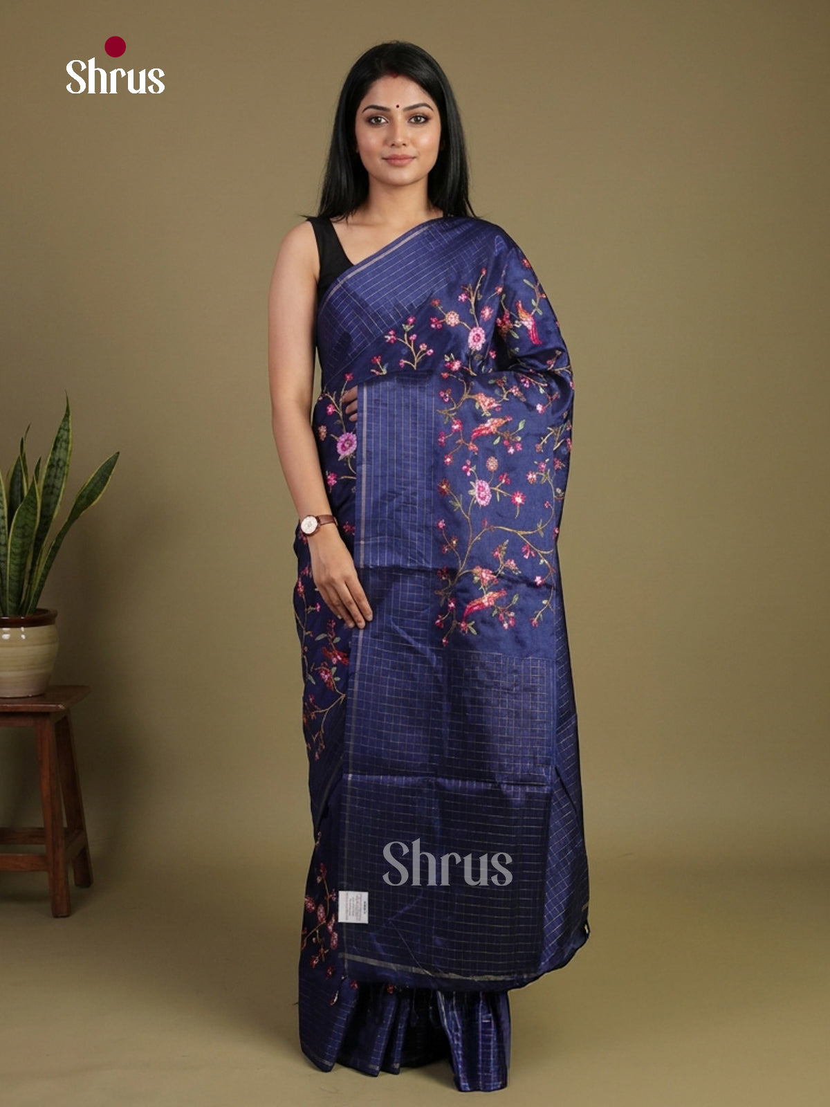 Tussar Embroidery Saree - EI01656