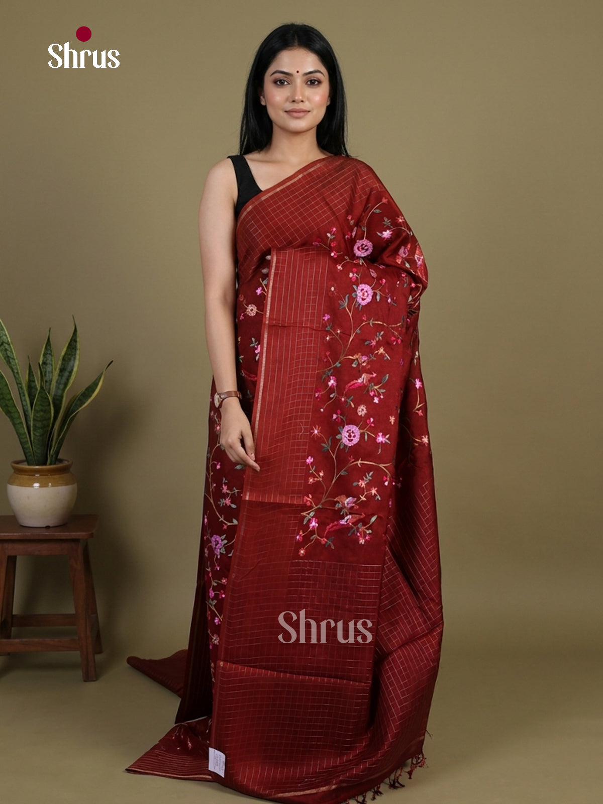 Tussar Embroidery Saree - EI01663