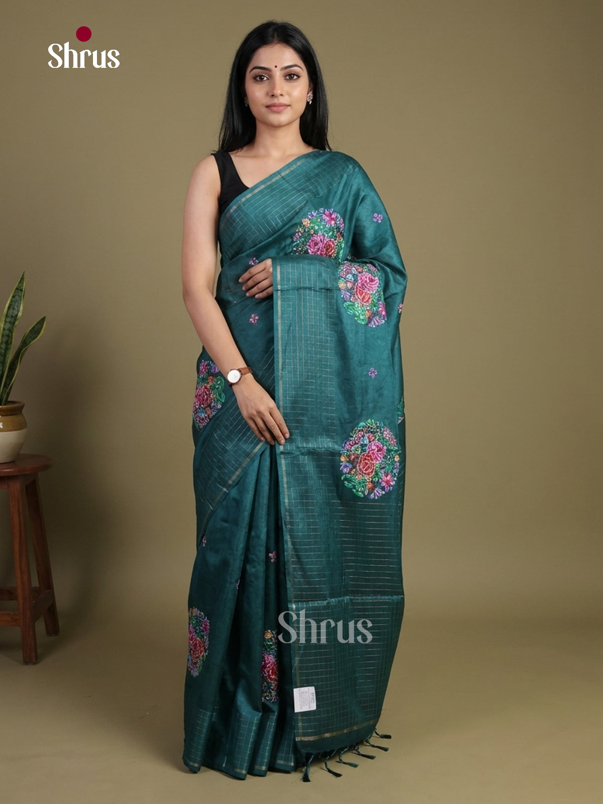 Tussar Embroidery Saree - EI01672