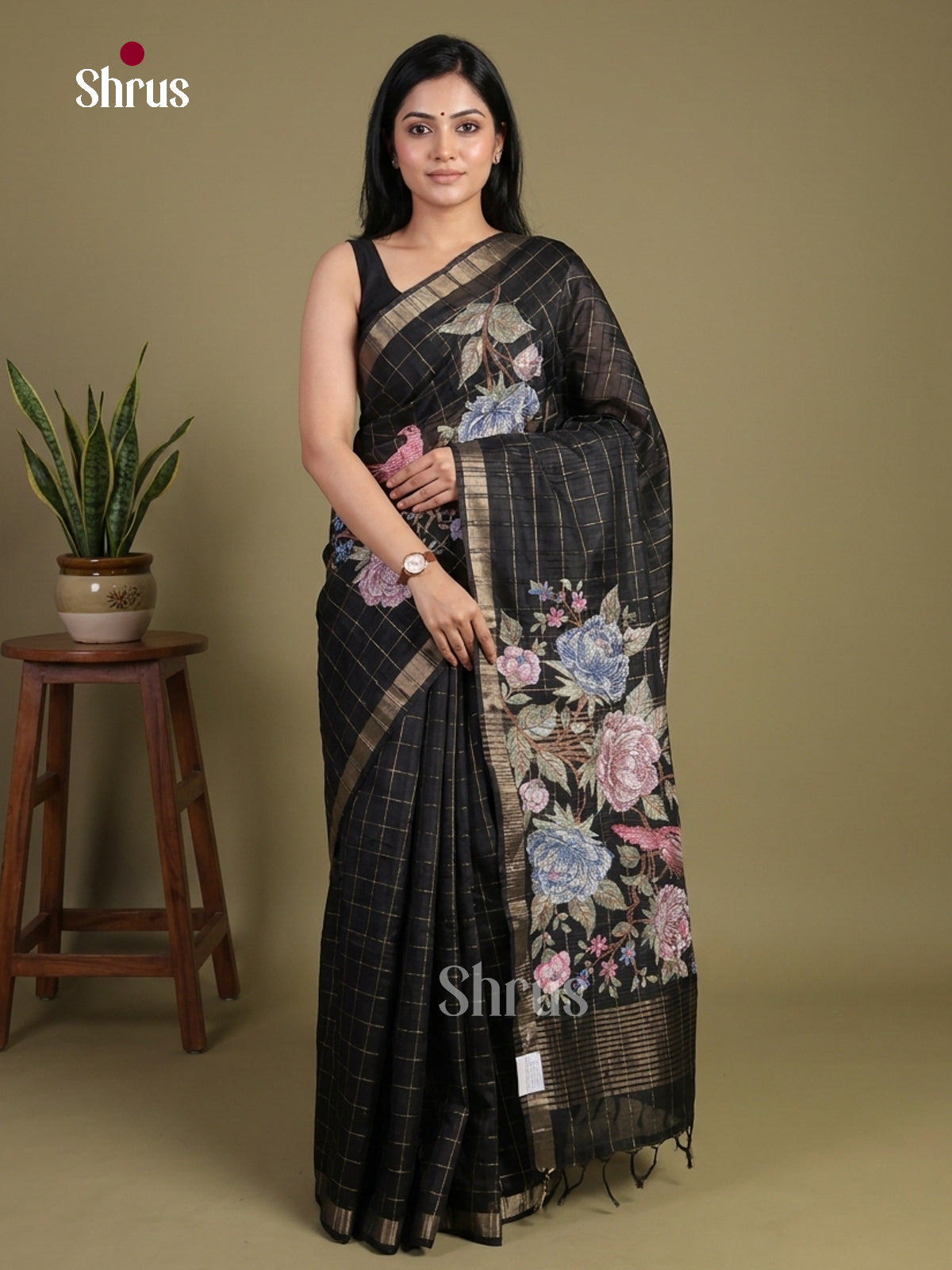 Tussar Embroidery Saree - EI01694