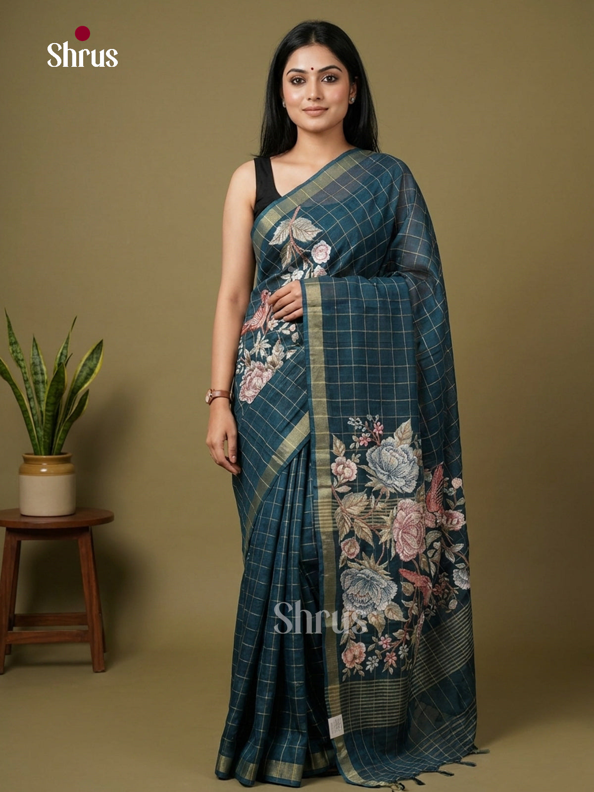 Tussar Embroidery Saree - EI01697