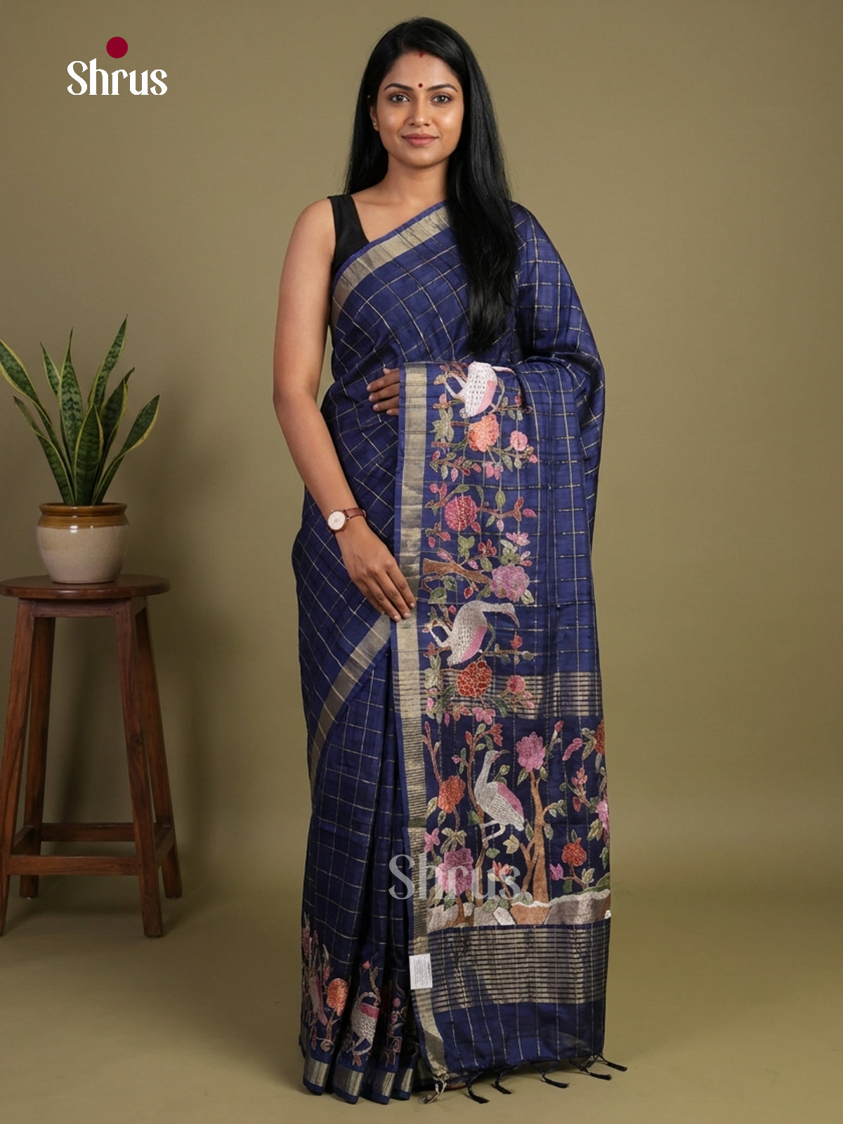 Tussar Embroidery Saree - EI01709