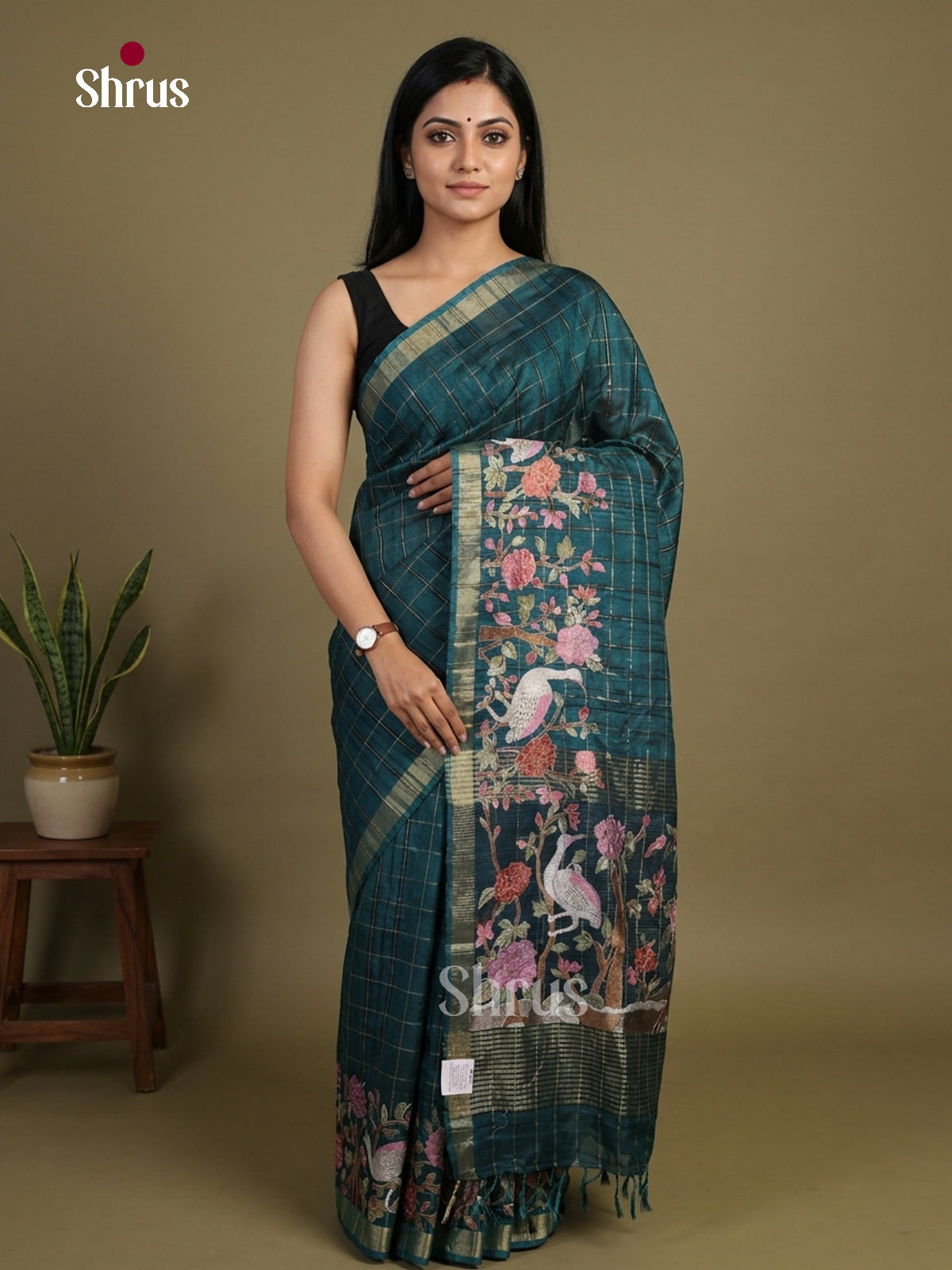Tussar Embroidery Saree - EI01710