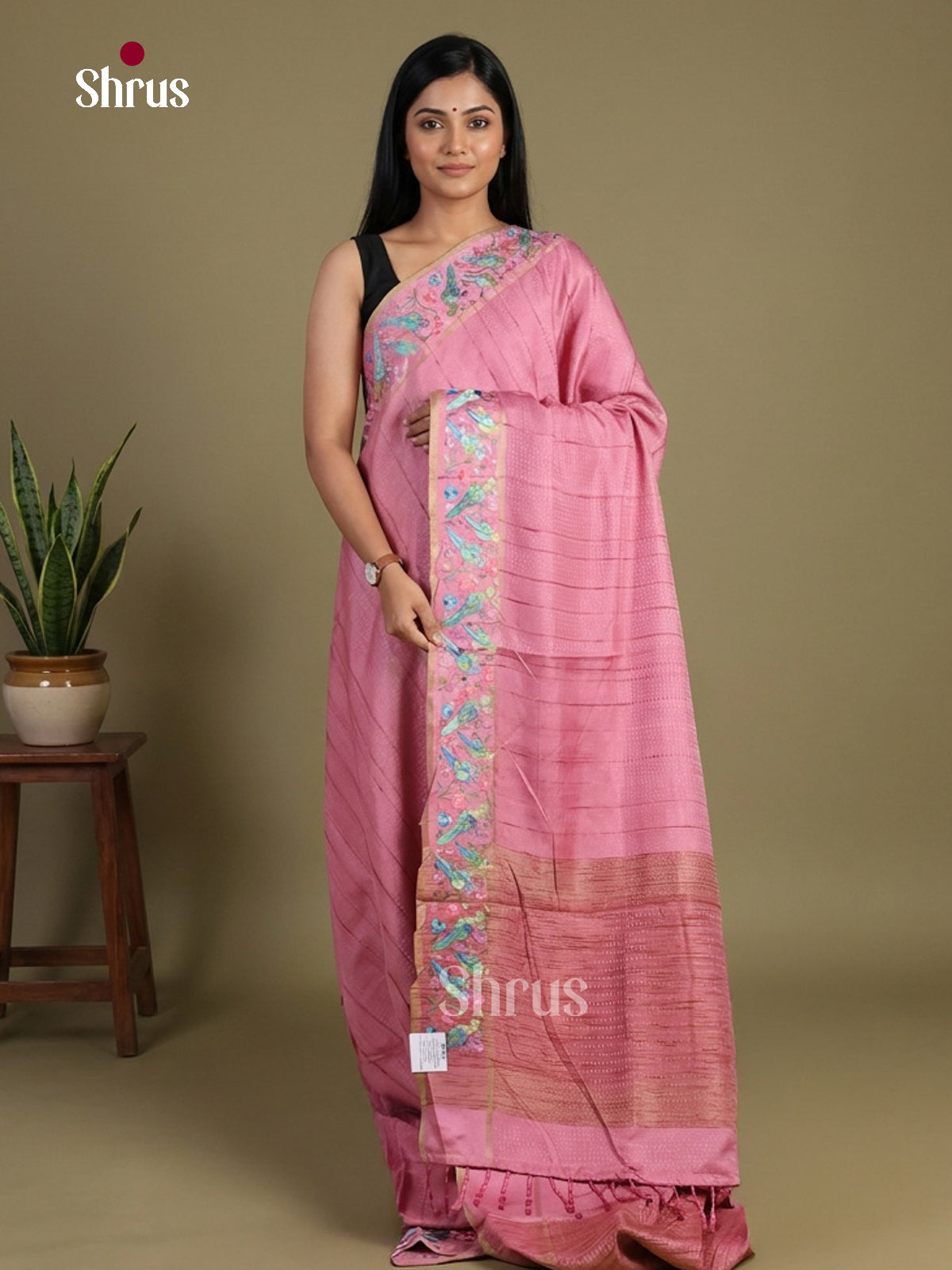Tussar Embroidery Saree - EI01713