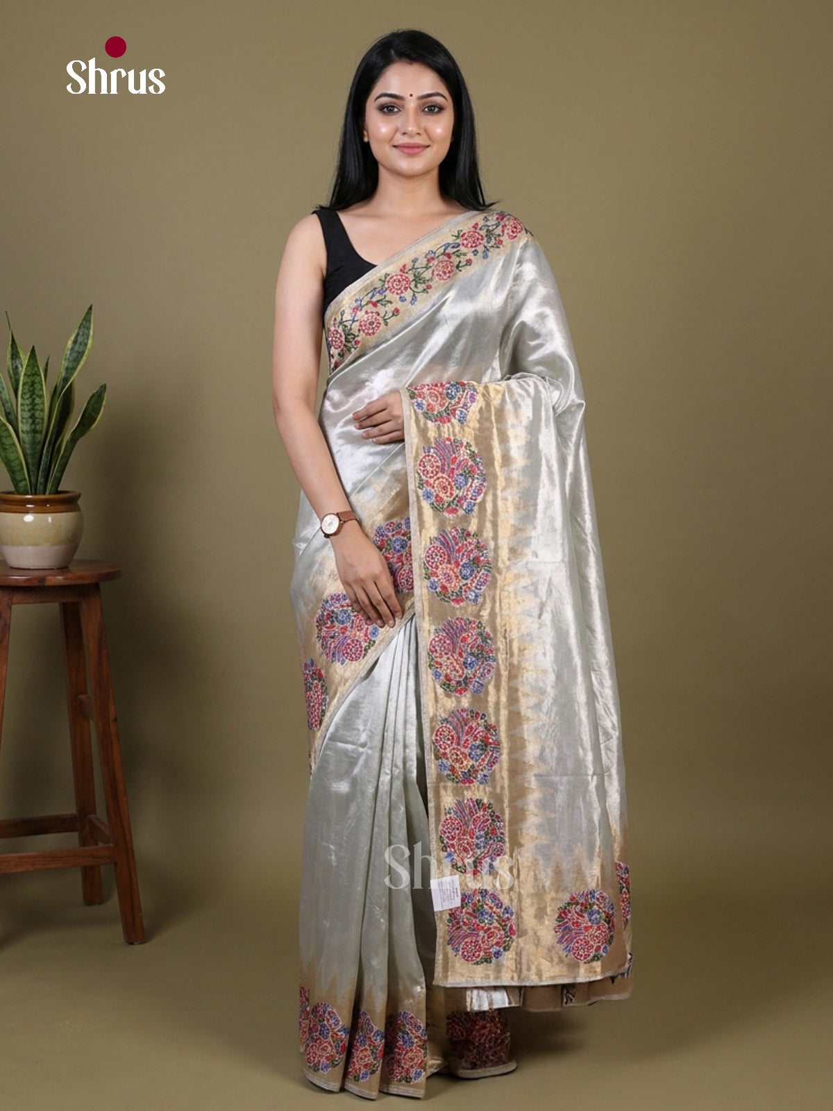 Tissue Embroidery Saree - EI02052