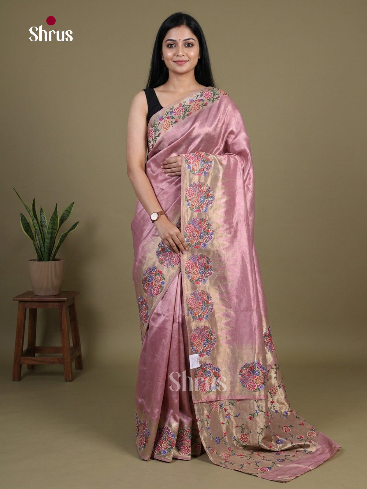 Tissue Embroidery Saree - EI02054