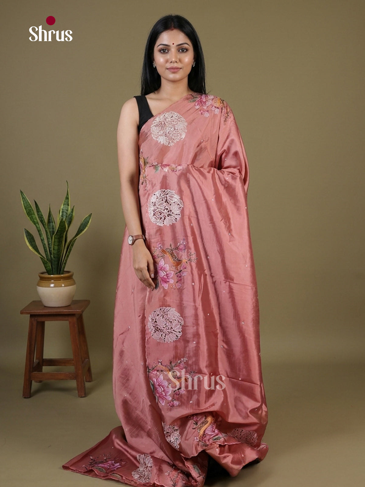 Tussar Embroidery Saree - EI02089