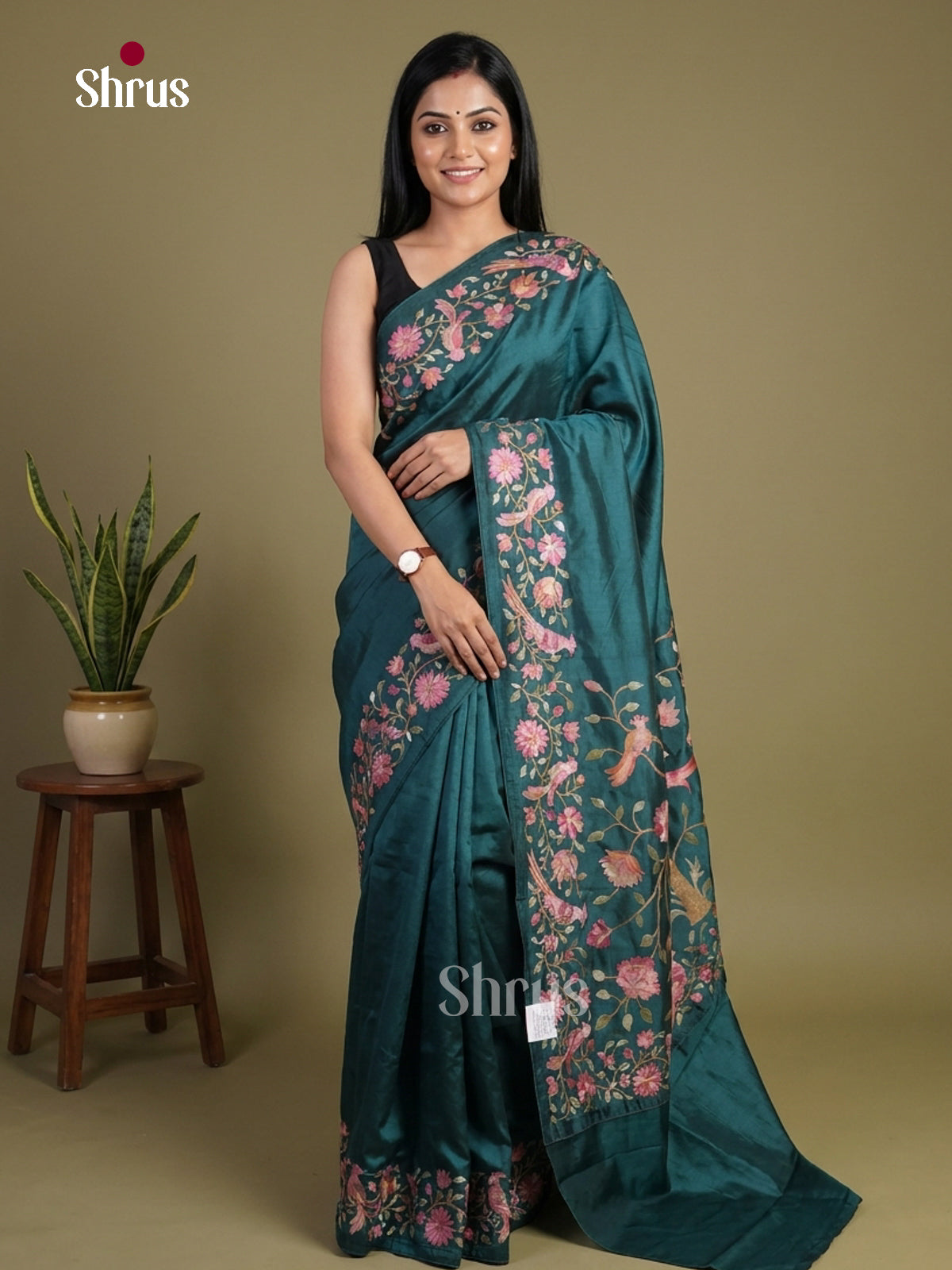 Tussar Embroidery Saree - EI02106