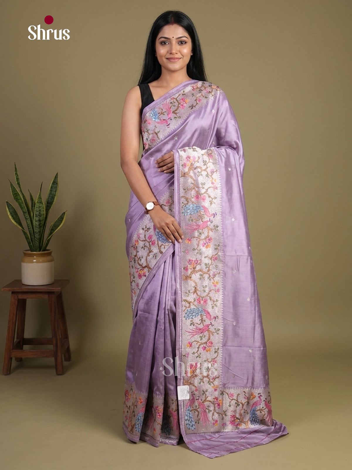 Tussar Embroidery Saree - EI02115