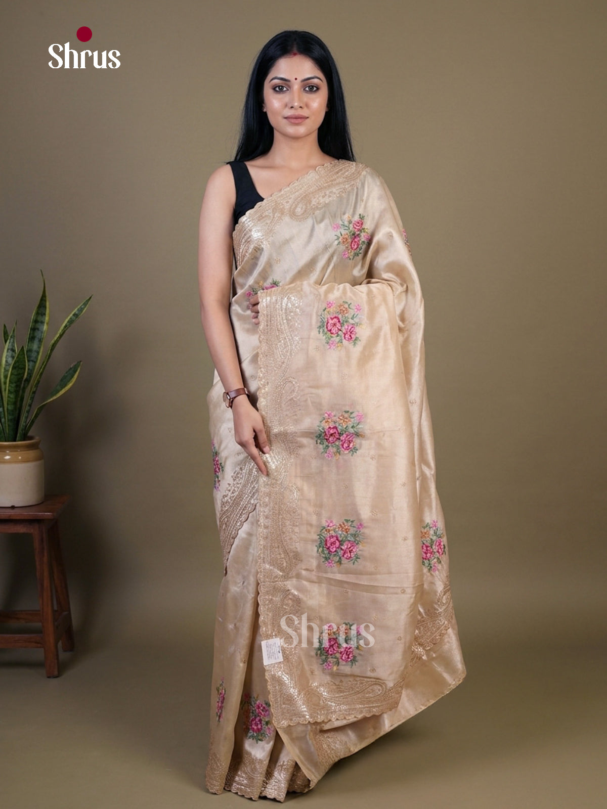 Tissue Embroidery Saree - EI02130