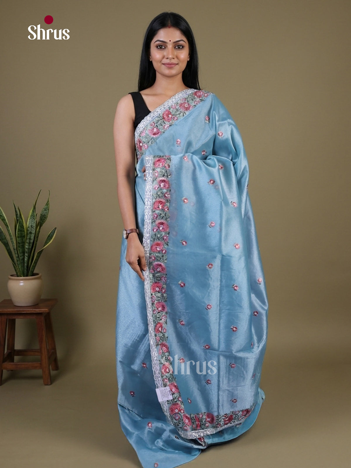 Tissue Embroidery Saree - EI02133