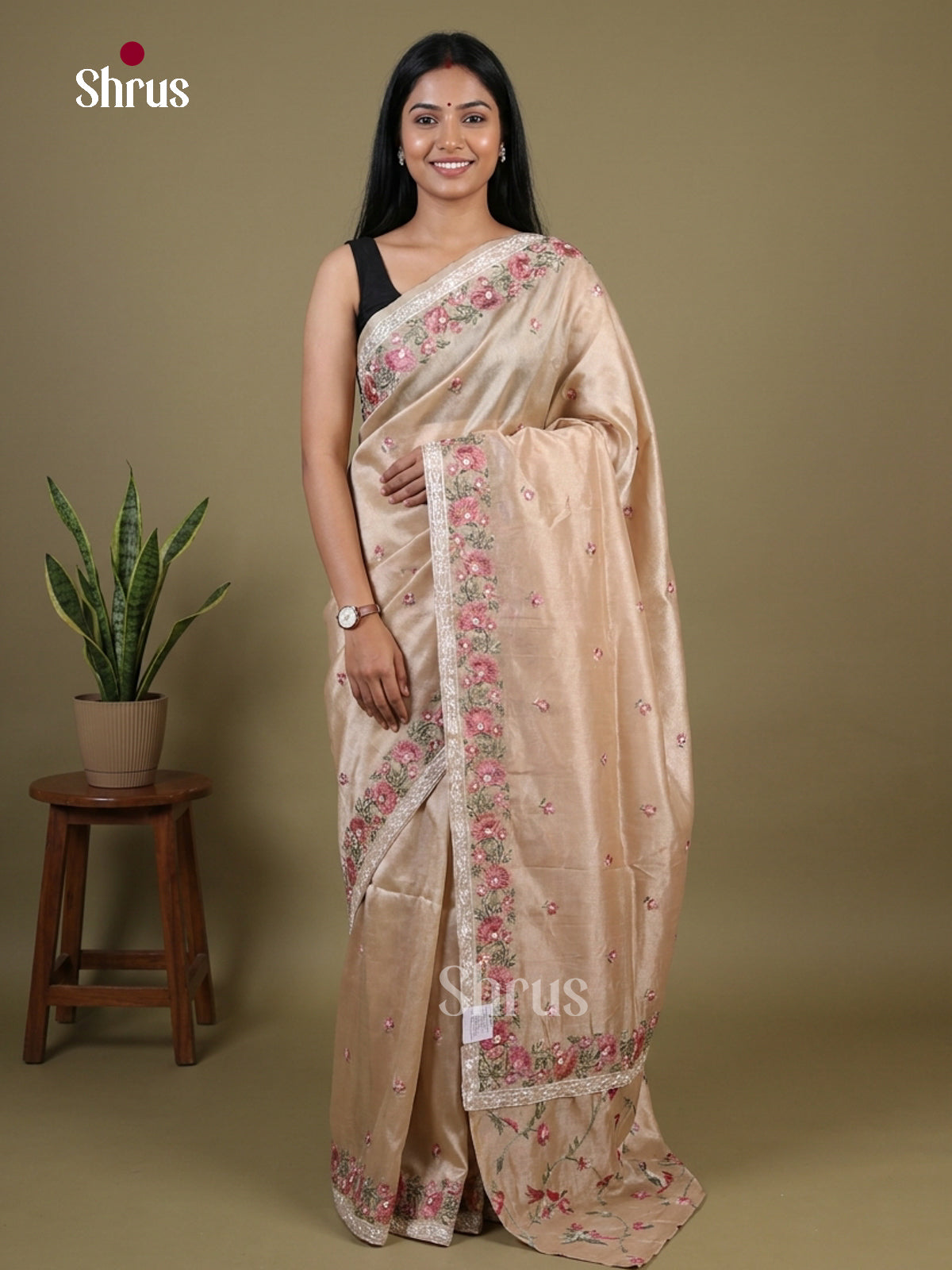 Tissue Embroidery Saree - EI02138