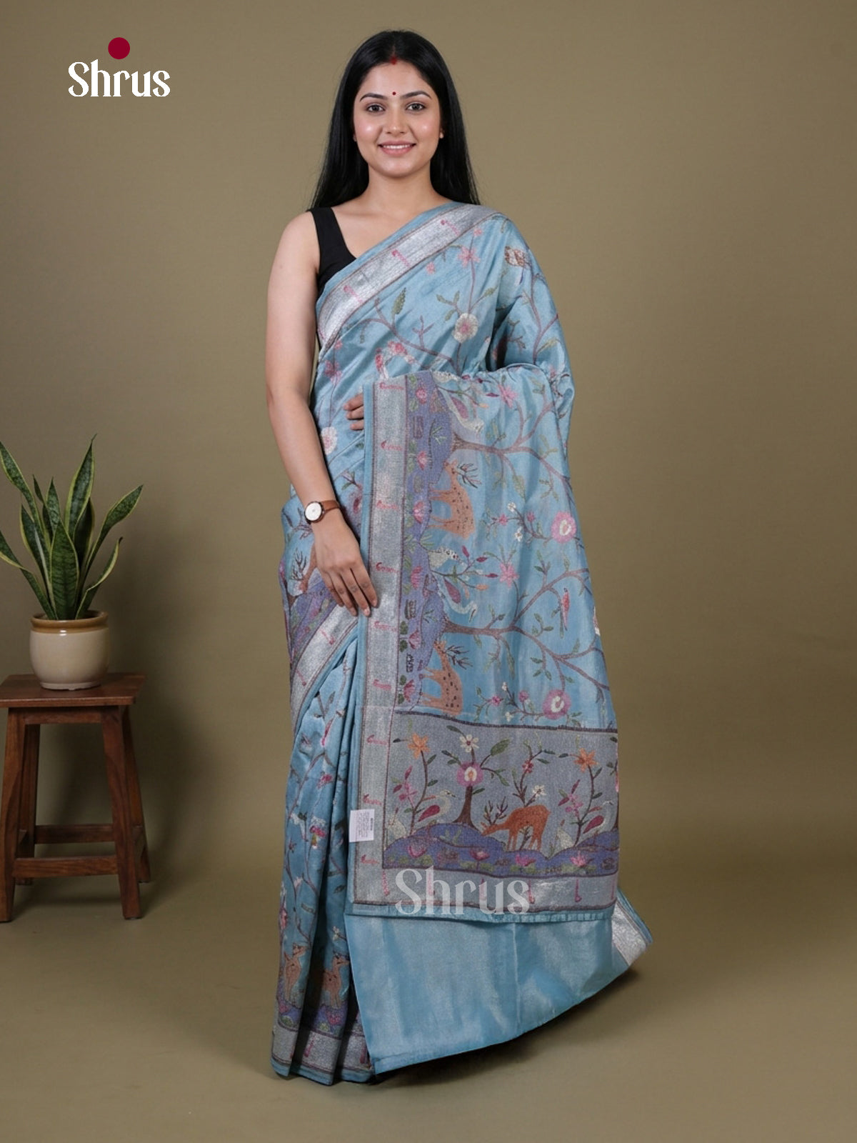 Tissue Embroidery Saree - EI02147