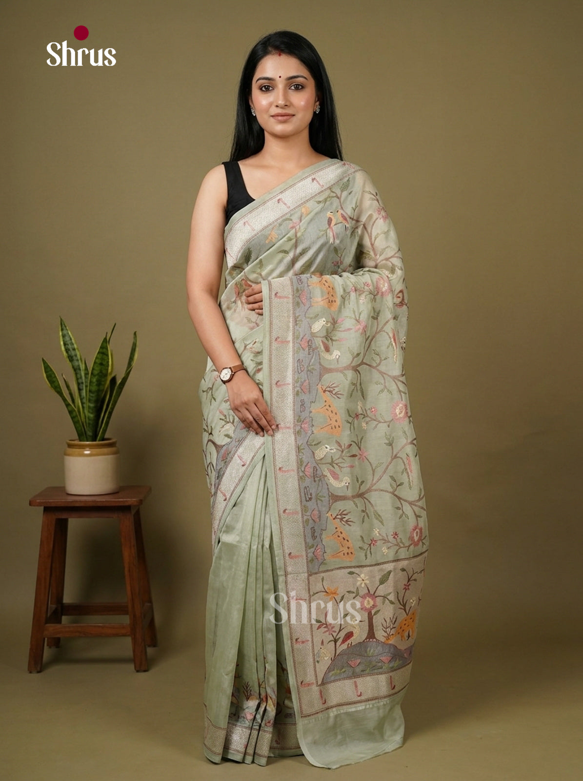 Tissue Embroidery Saree - EI02151
