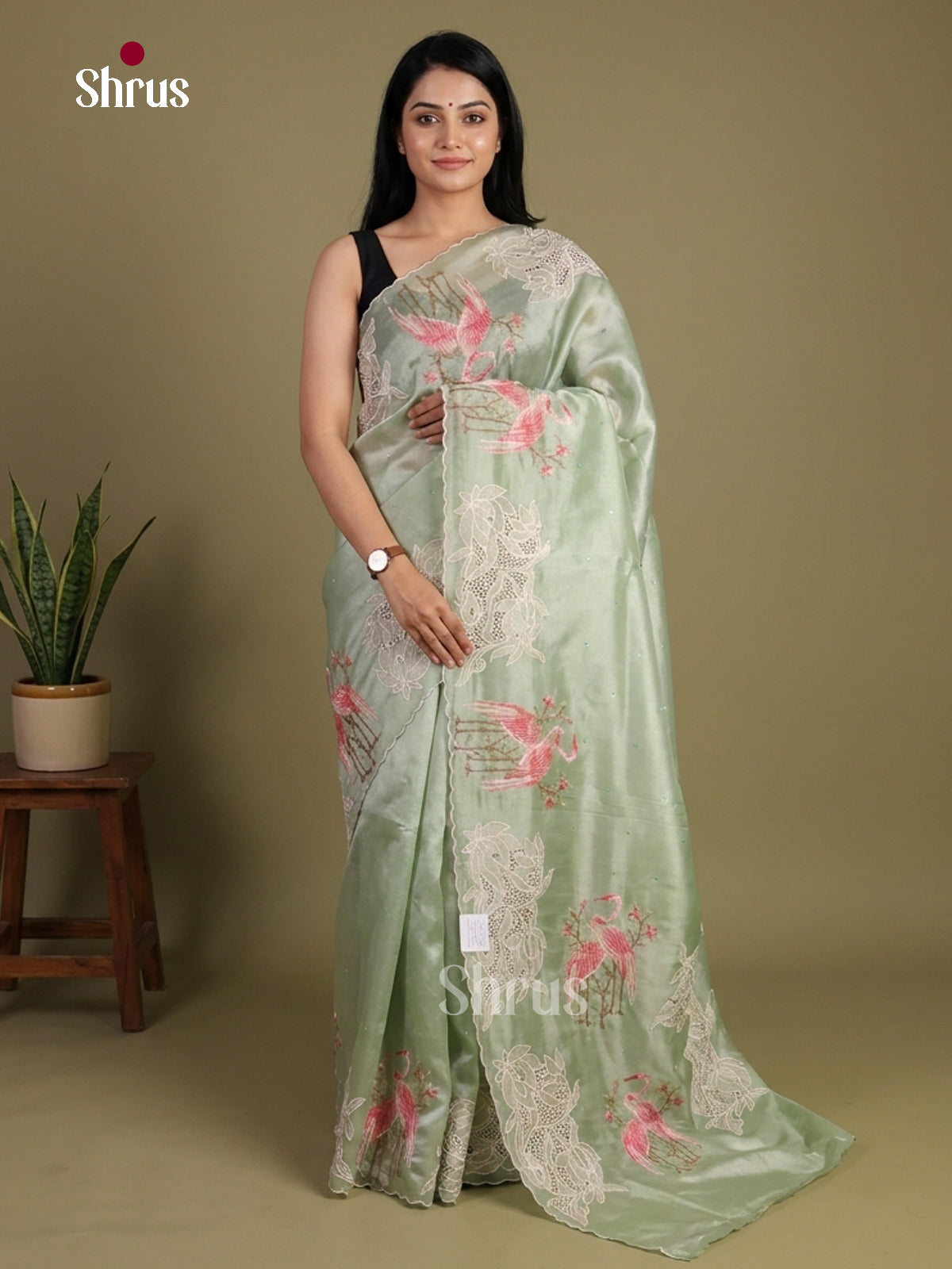 Tissue Embroidery Saree - EI02156
