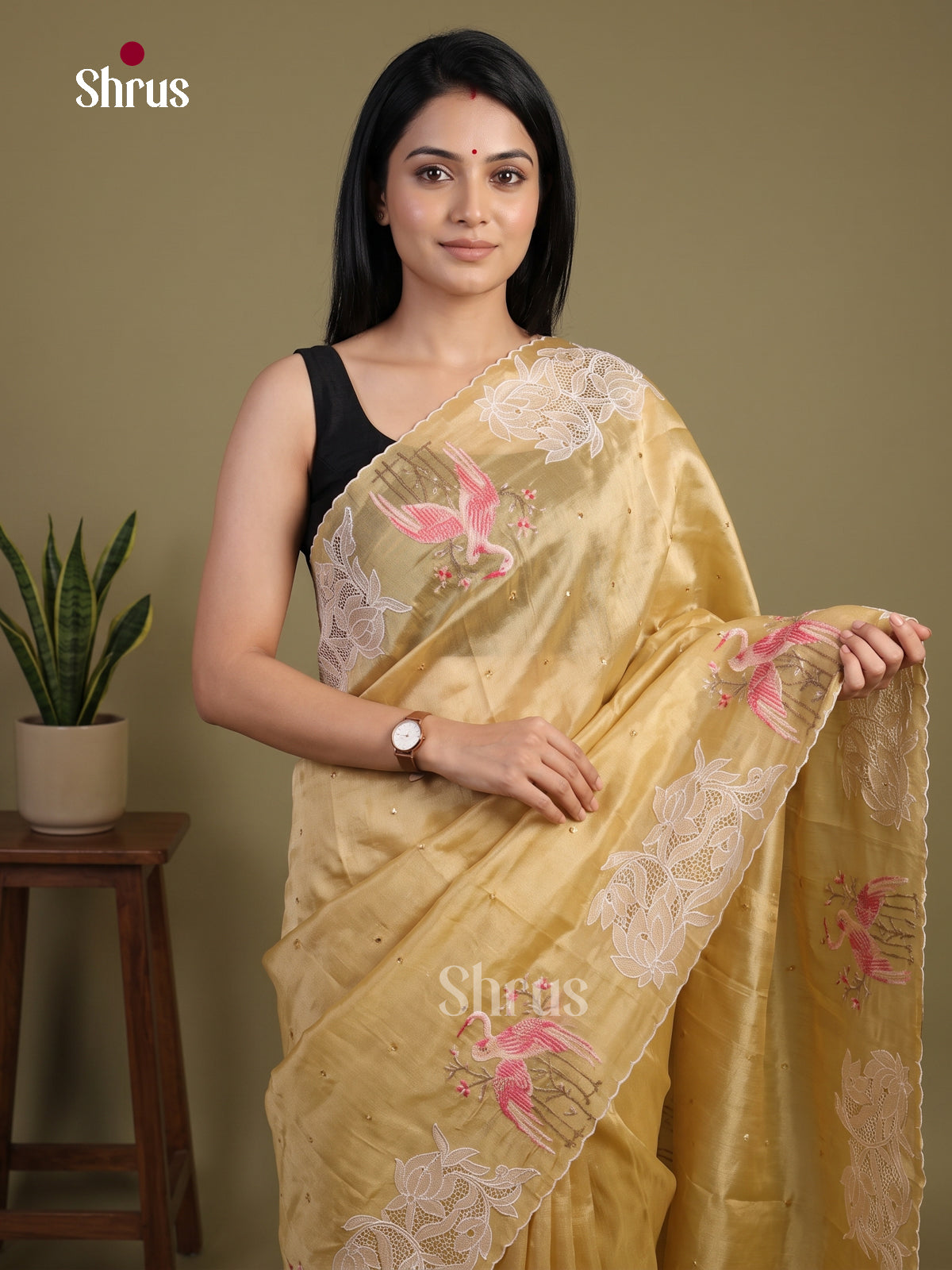 Tissue Embroidery Saree - EI02159