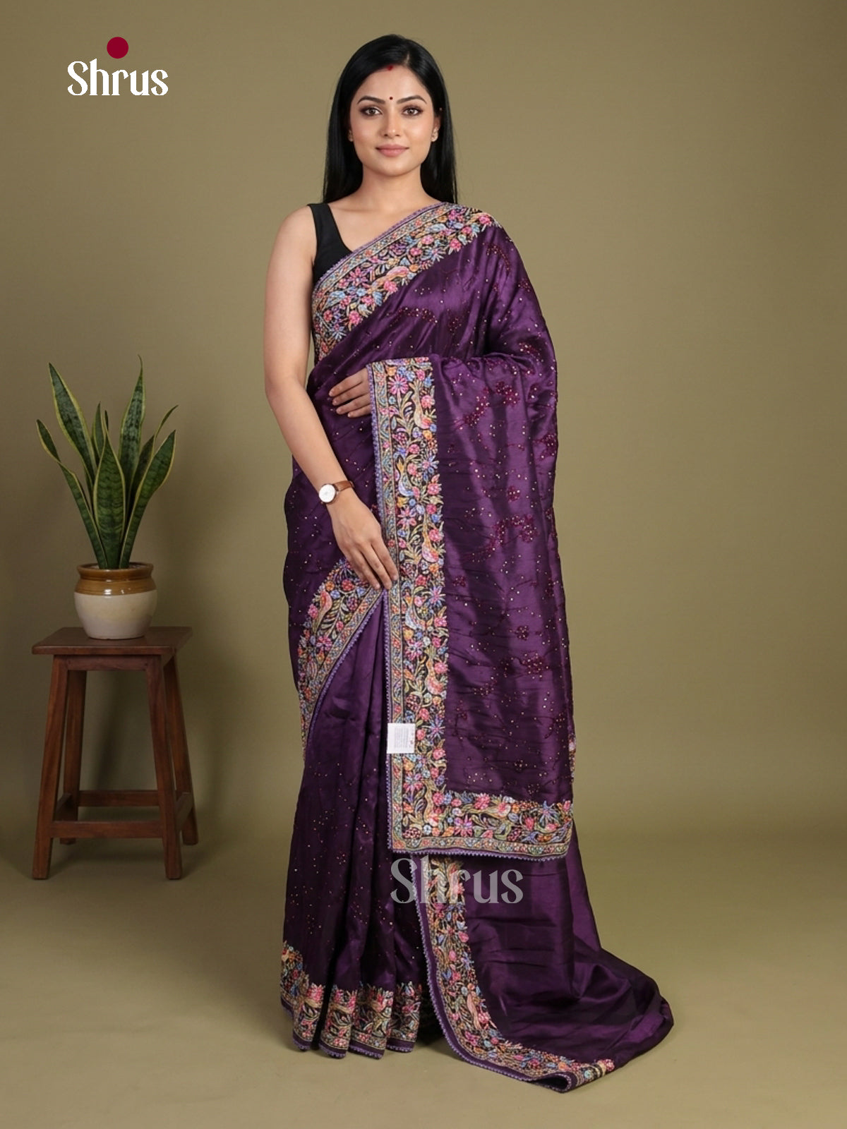 Tissue Embroidery Saree - EI02184