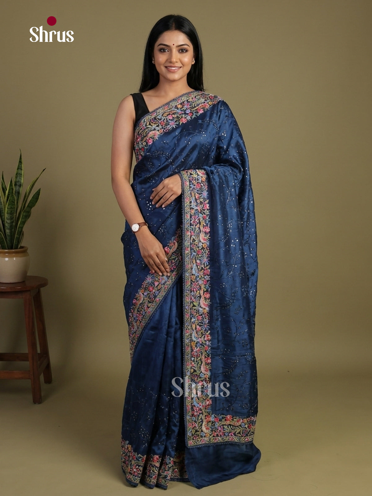 Tissue Embroidery Saree - EI02189